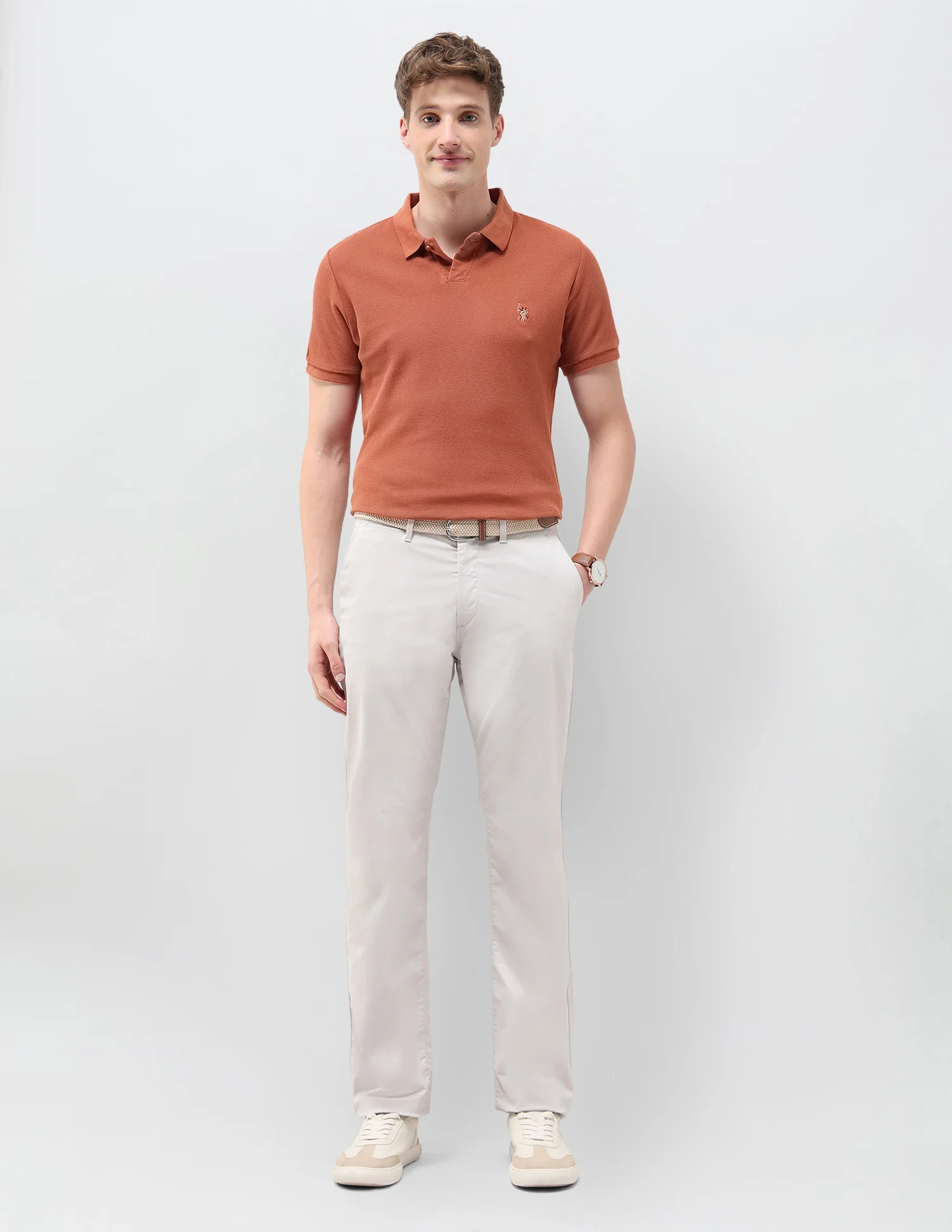 Textured Muscle Fit Polo Shirt - Image 3