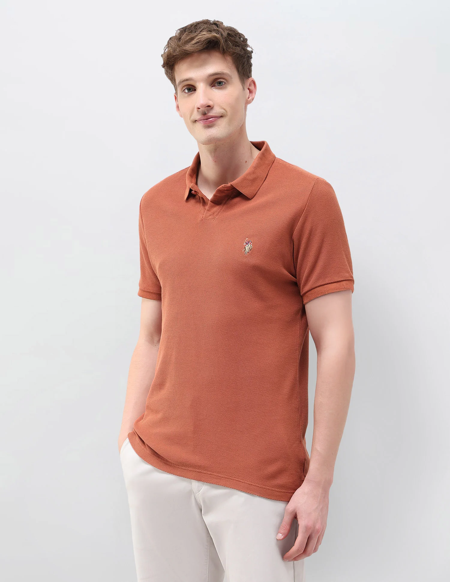 Textured Muscle Fit Polo Shirt - Image 4