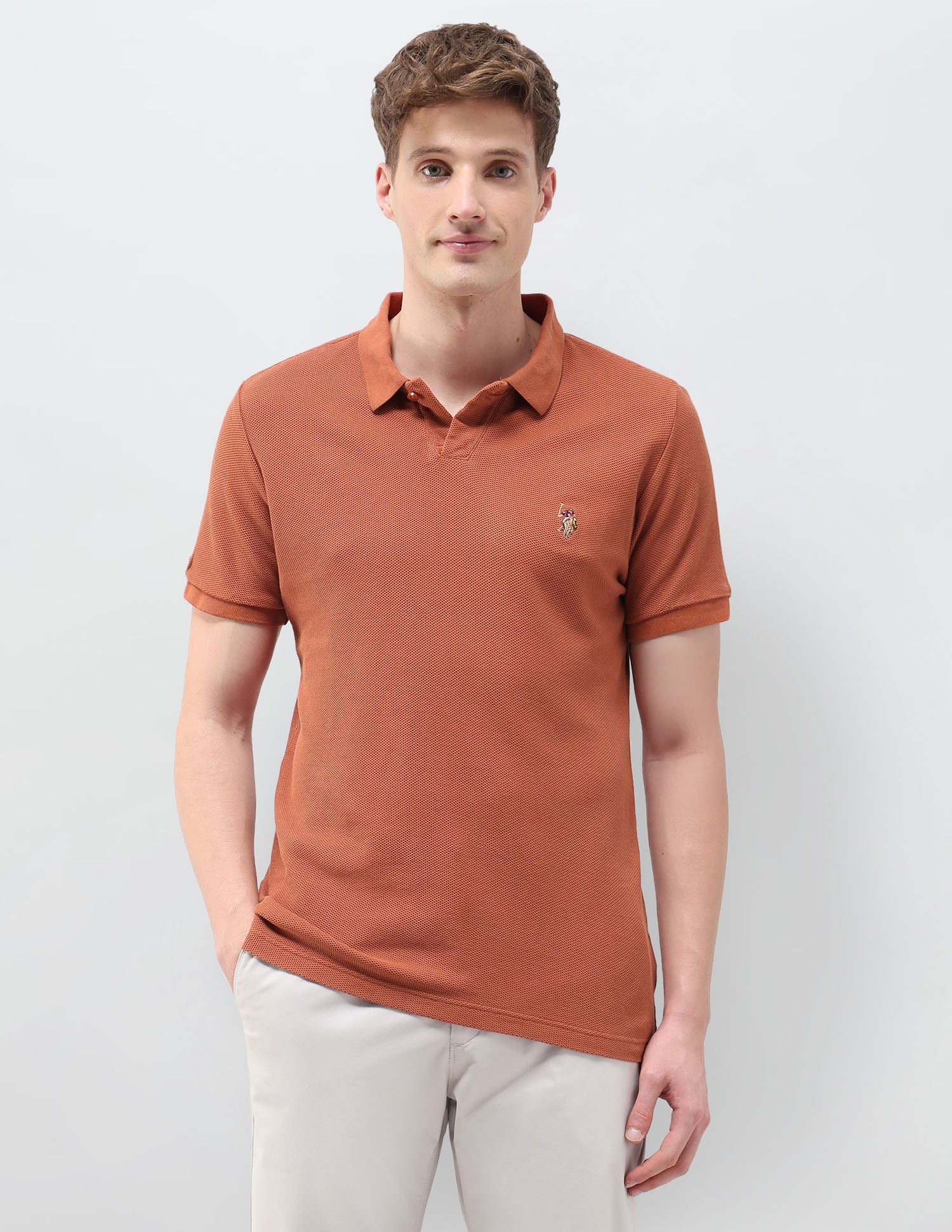 Textured Muscle Fit Polo Shirt - Image 6