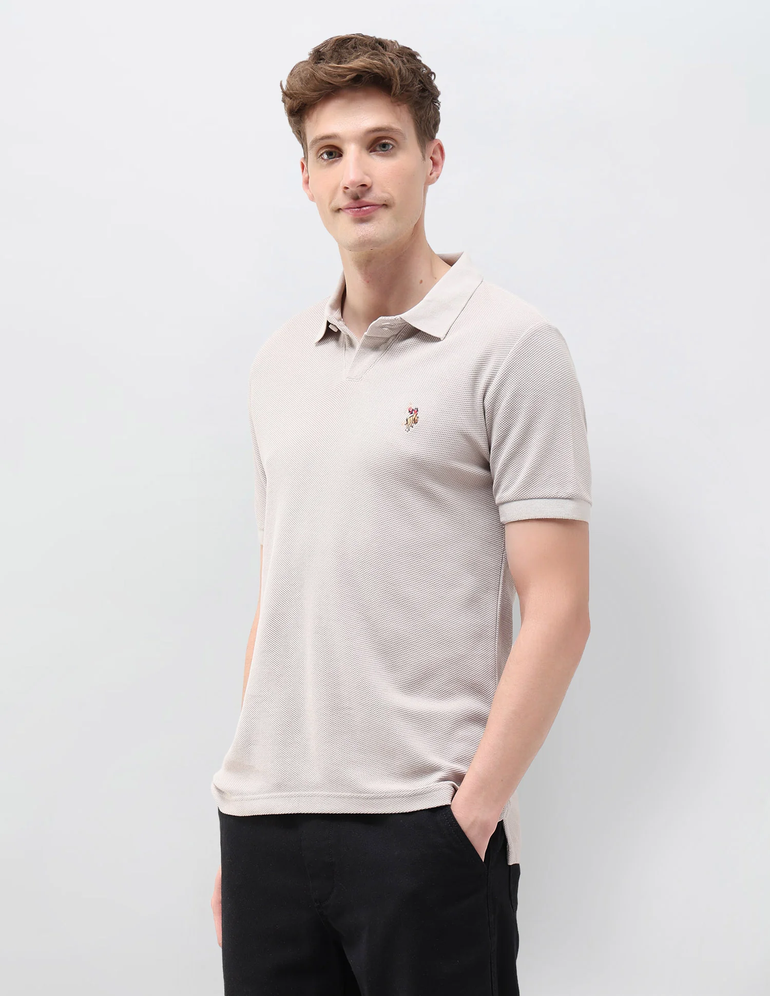 Textured Muscle Fit Polo Shirt - Image 4