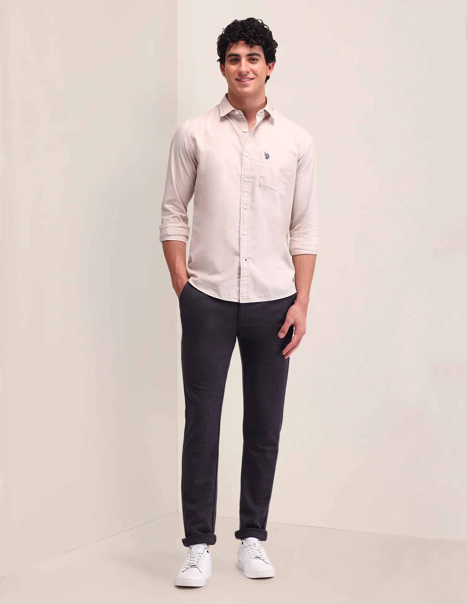 Textured Pattern Poplin Shirt - Image 3
