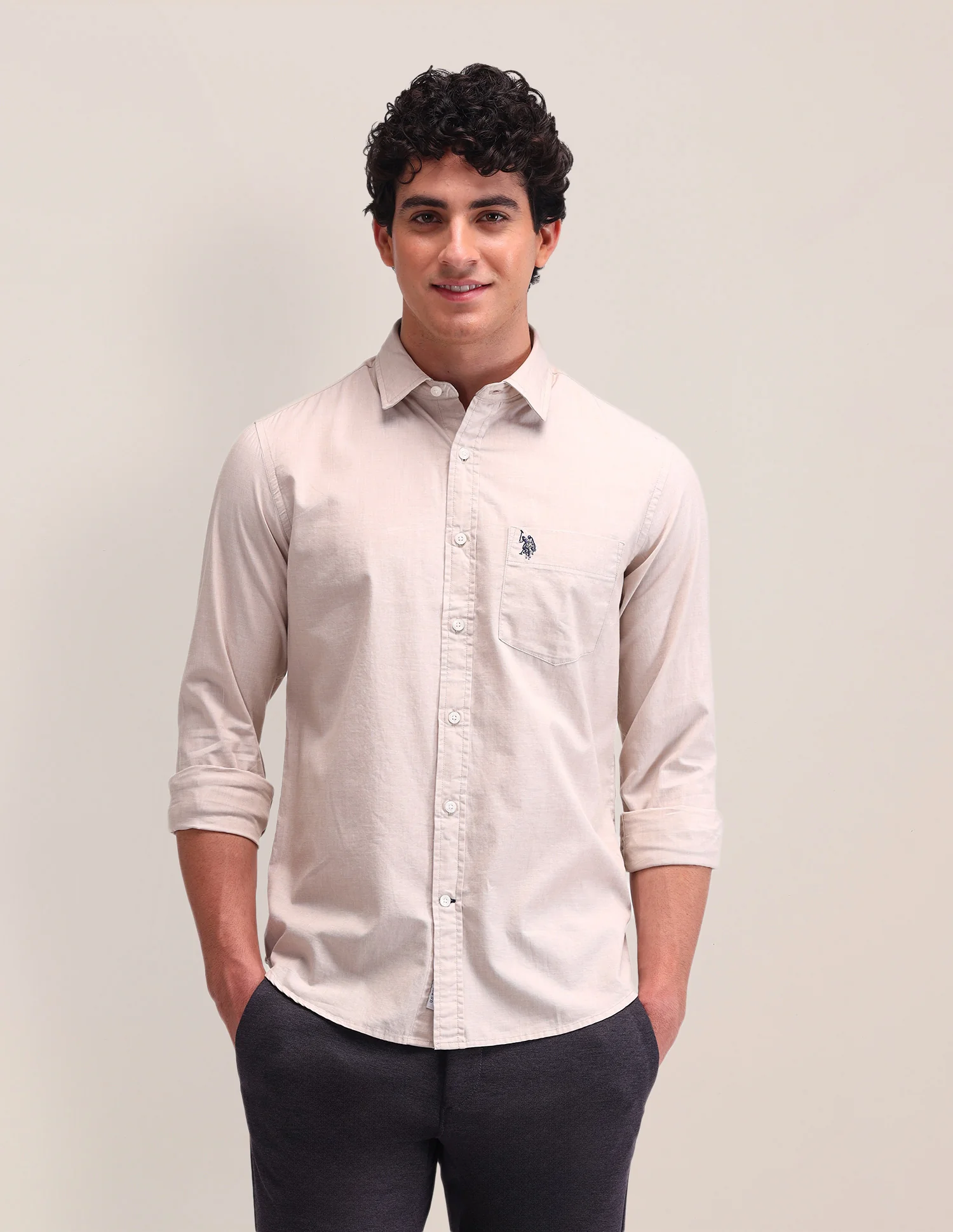 Textured Pattern Poplin Shirt - Image 6