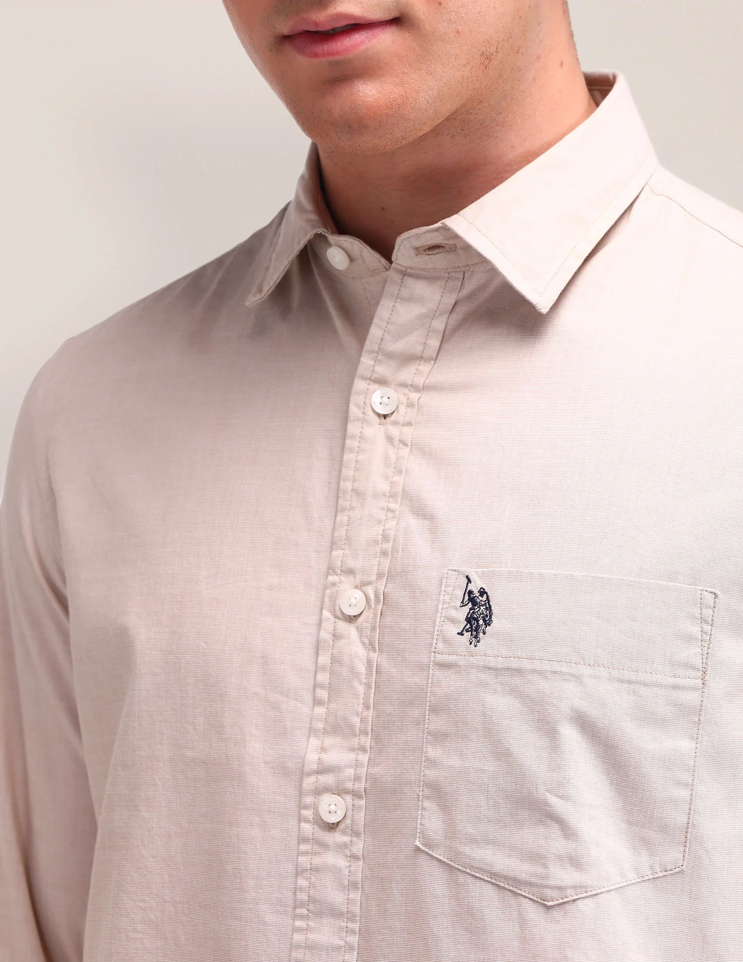 Textured Pattern Poplin Shirt - Image 7