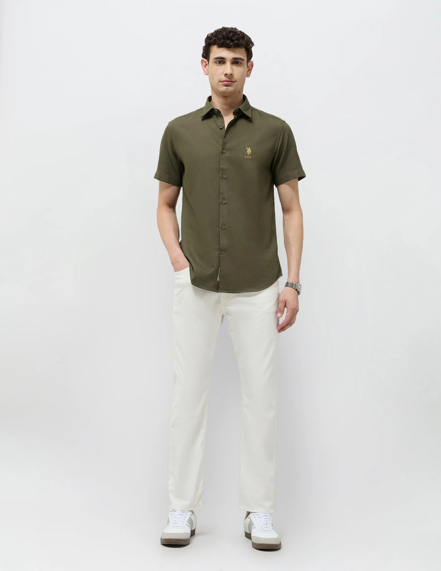 Textured Regular Fit Dobby Shirt - Image 3