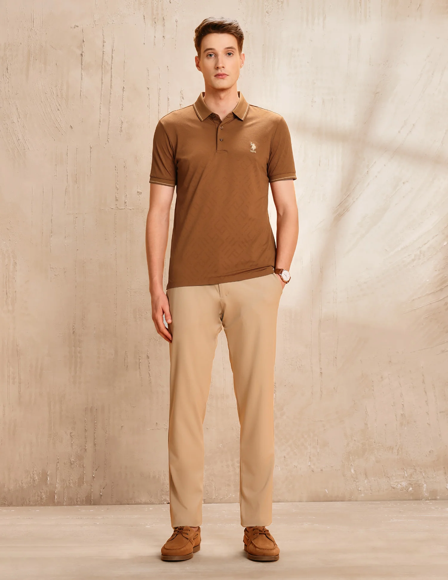 Textured Regular Fit Polo Shirt - Image 3