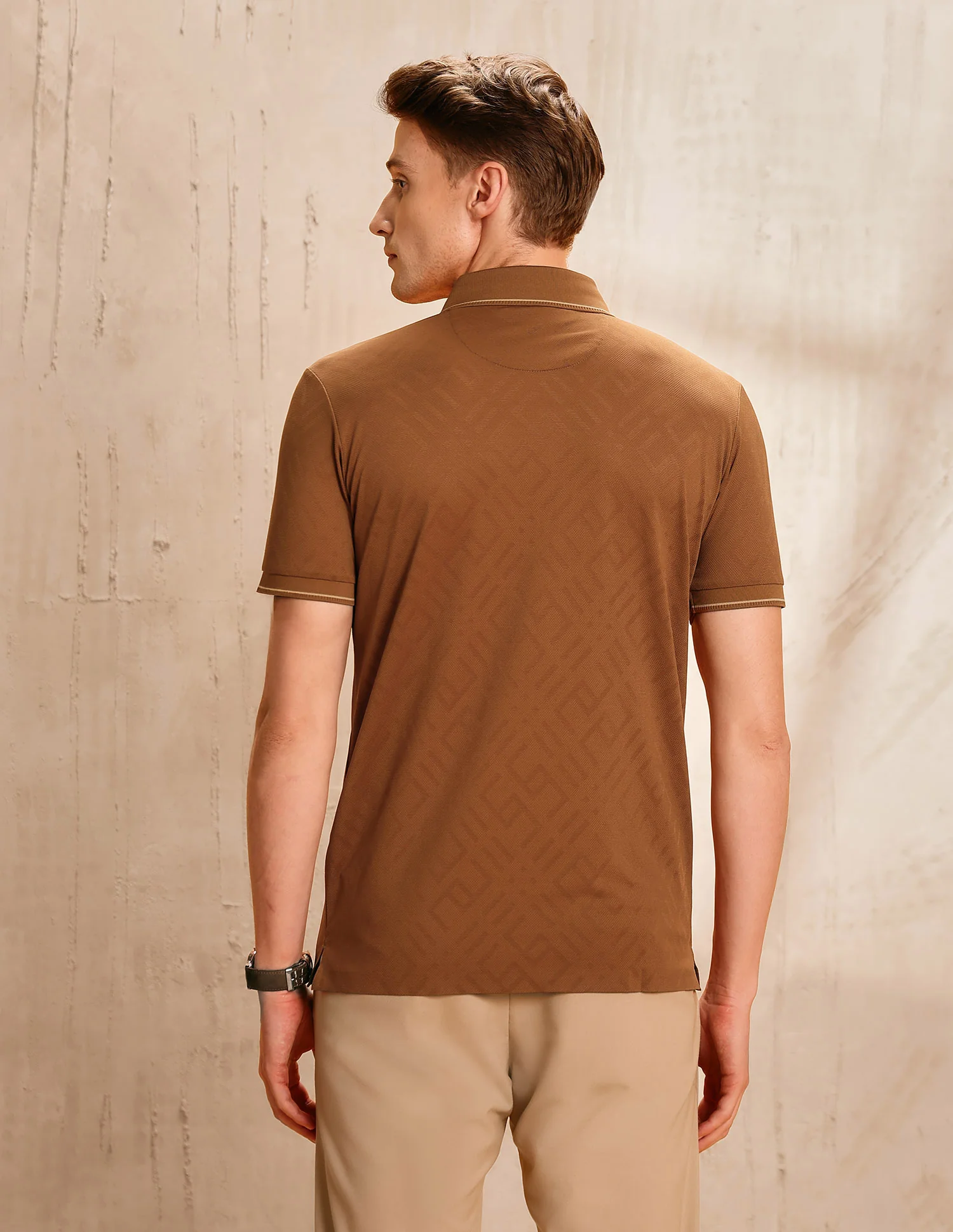 Textured Regular Fit Polo Shirt - Image 5