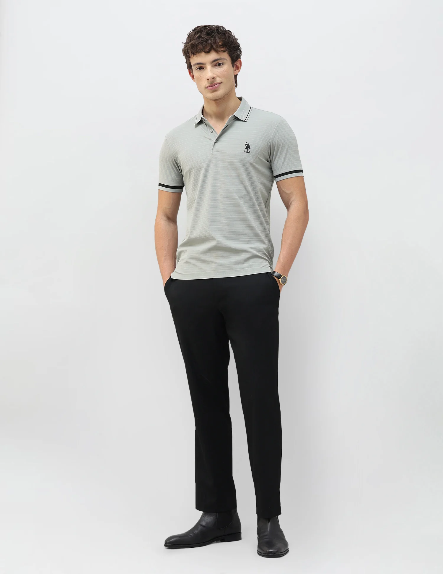 Textured Regular Fit Polo Shirt - Image 3