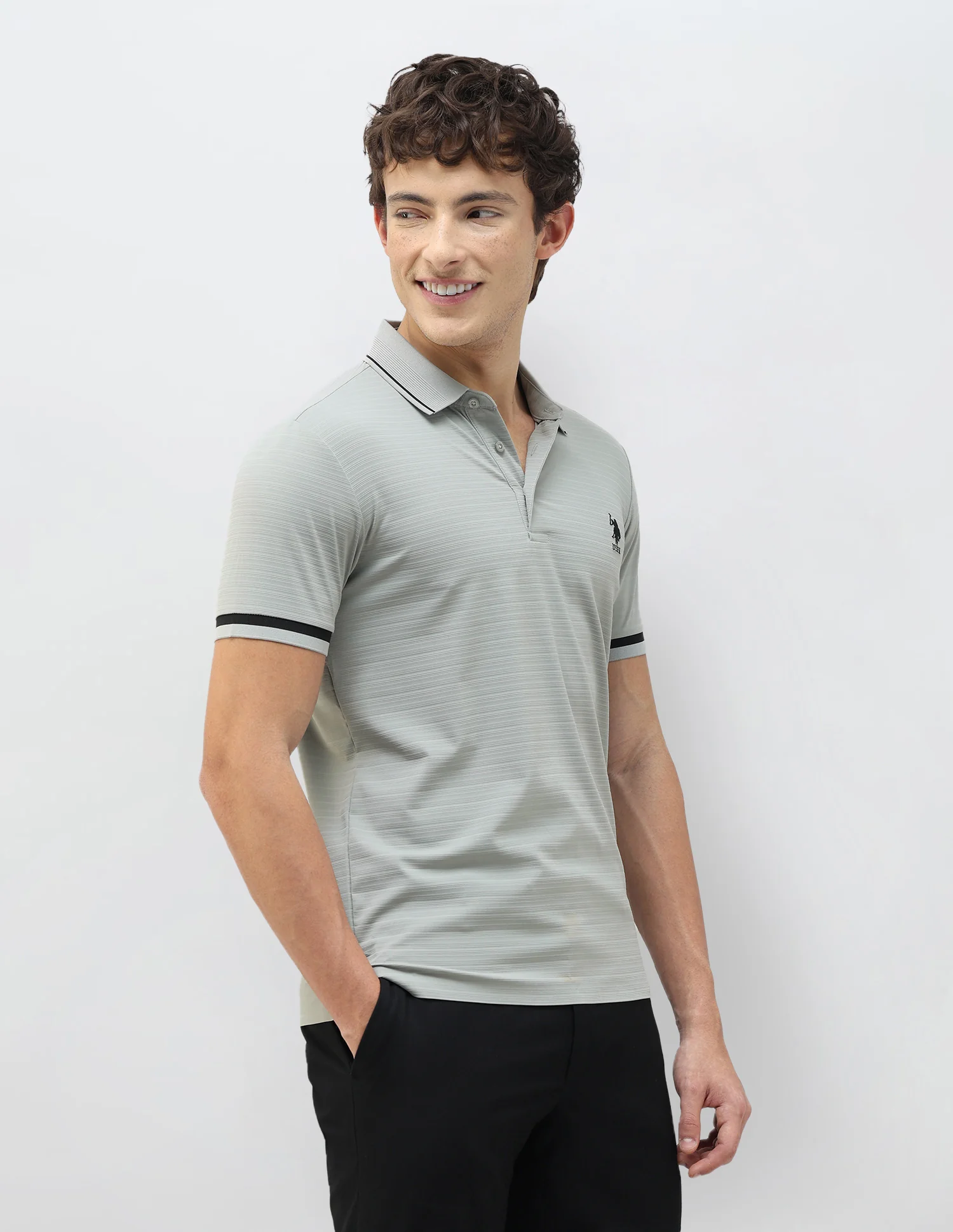 Textured Regular Fit Polo Shirt - Image 4