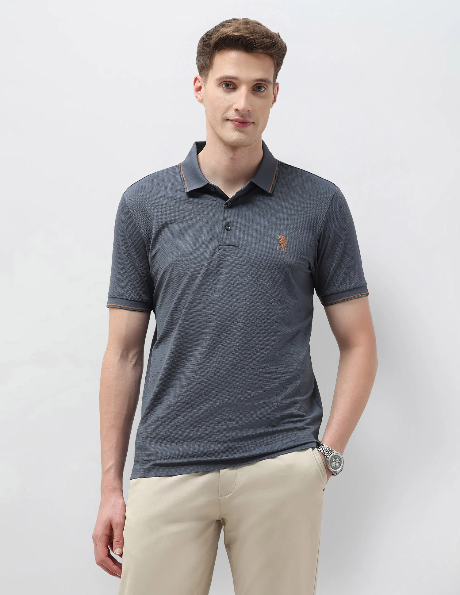 Textured Regular Fit Polo Shirt