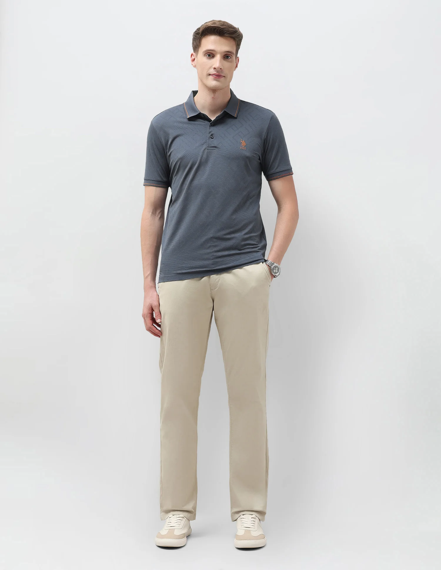 Textured Regular Fit Polo Shirt - Image 3