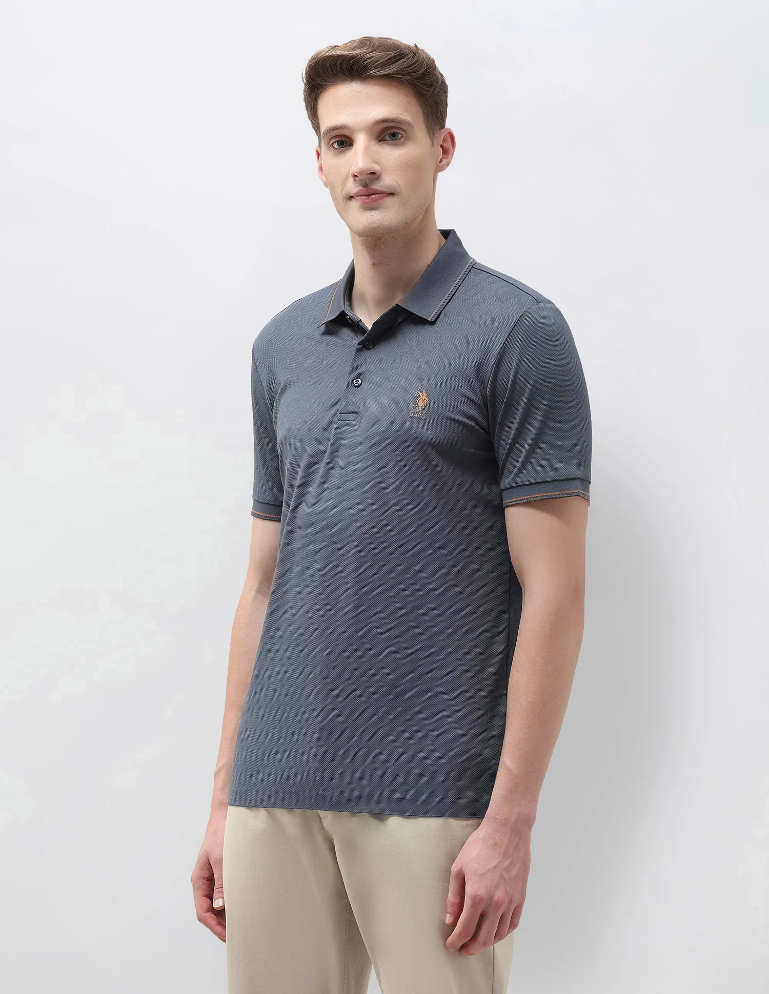 Textured Regular Fit Polo Shirt - Image 4