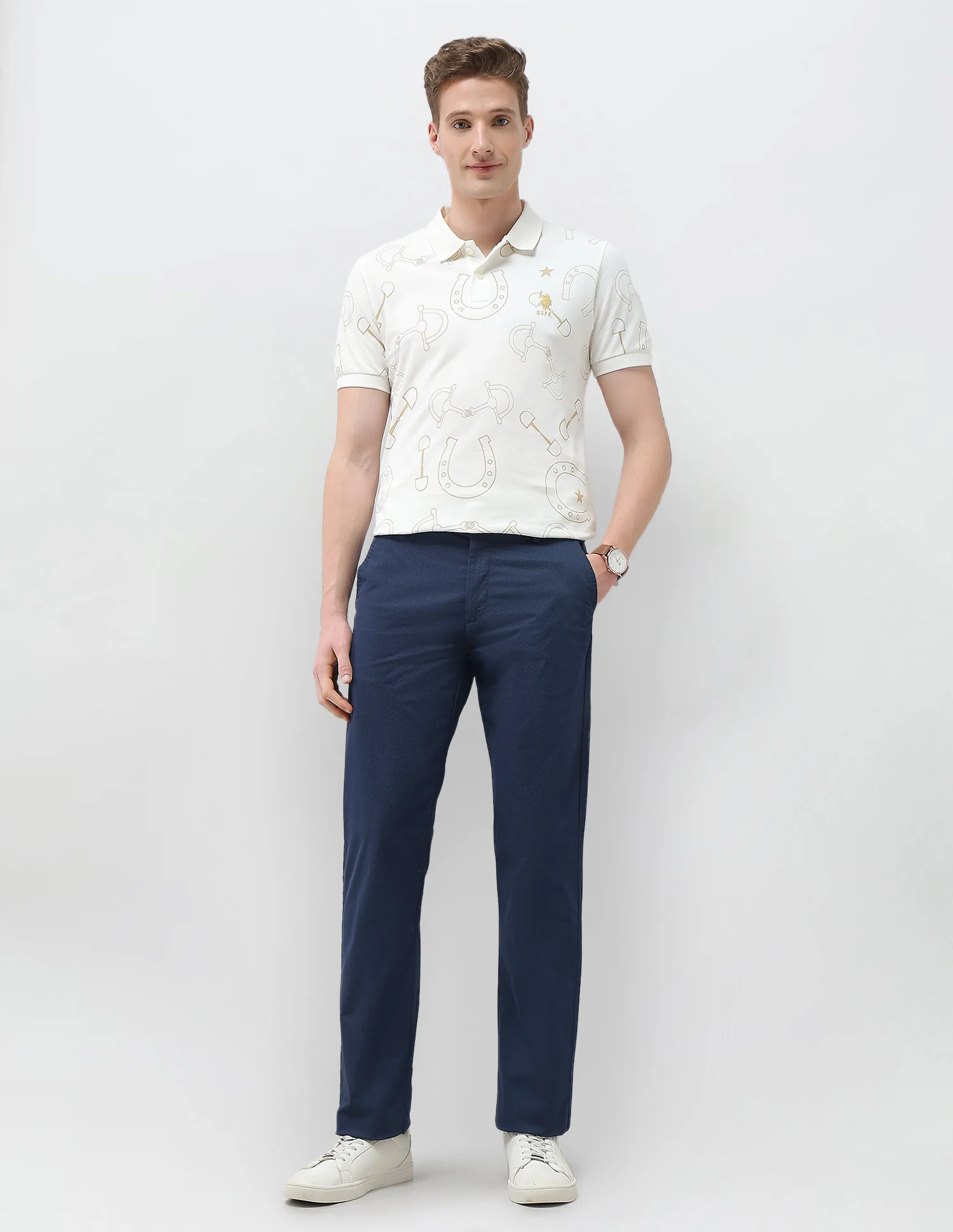 Textured Riley Straight Fit Trousers - Image 3