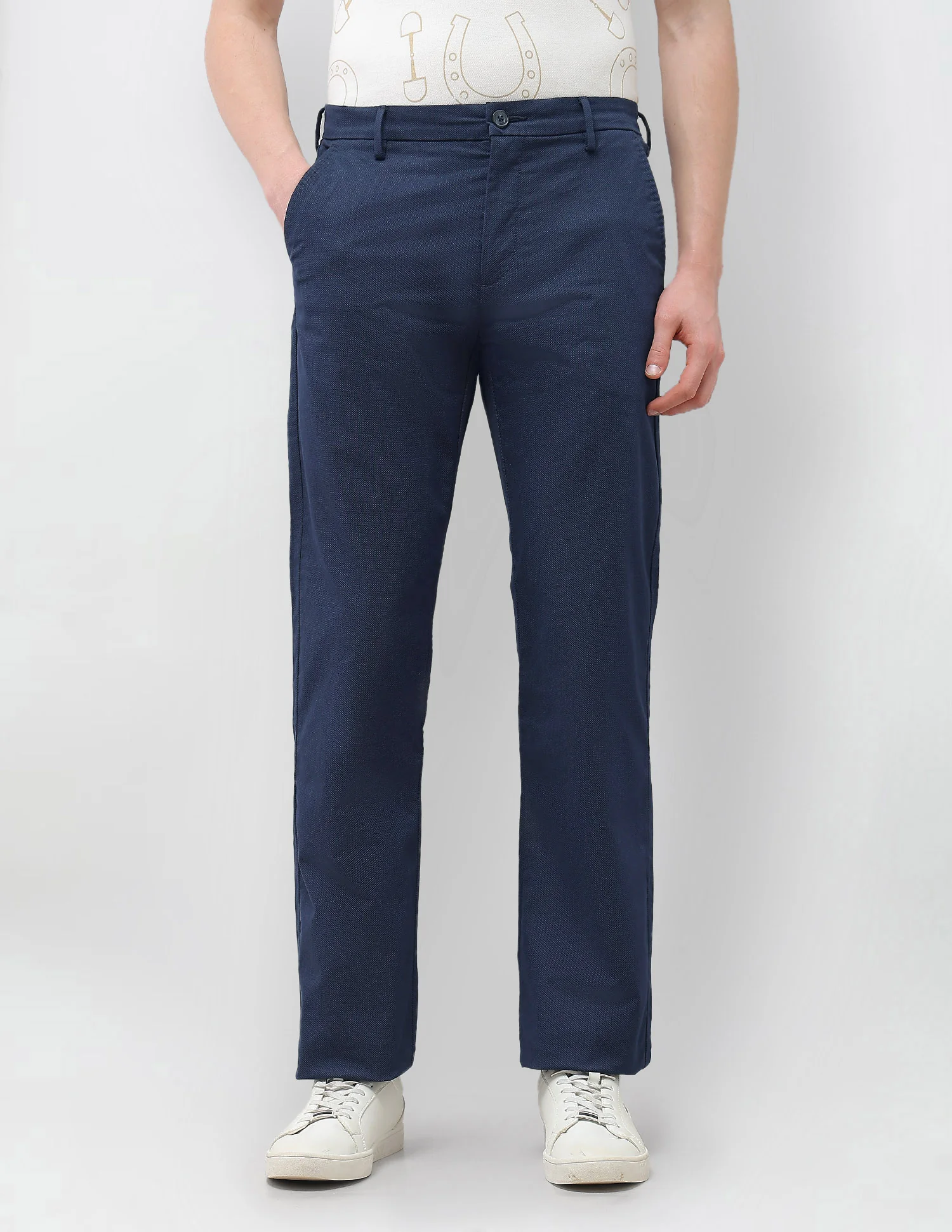 Textured Riley Straight Fit Trousers - Image 6