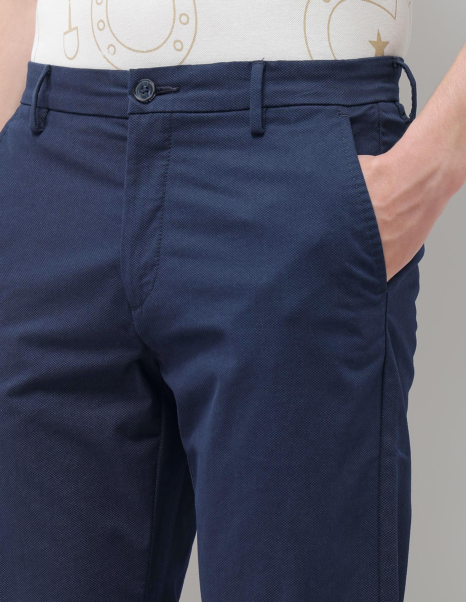 Textured Riley Straight Fit Trousers - Image 7