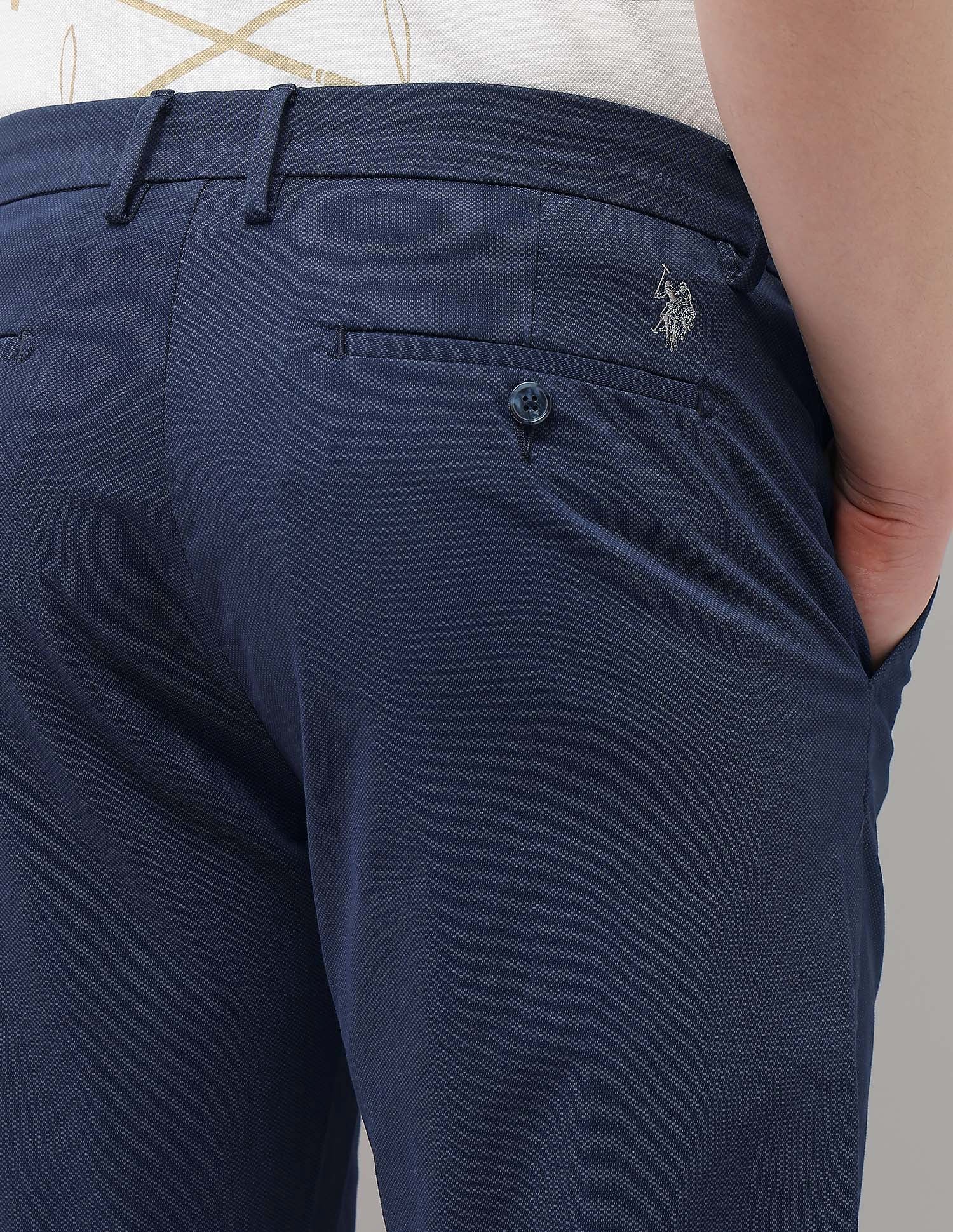 Textured Riley Straight Fit Trousers - Image 8