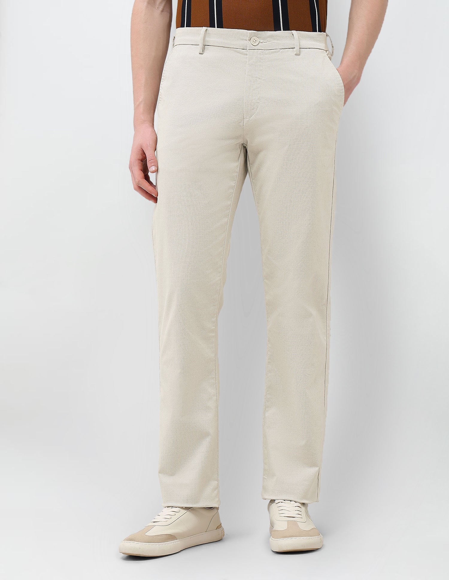 Textured Riley Straight Fit Trousers - Image 6