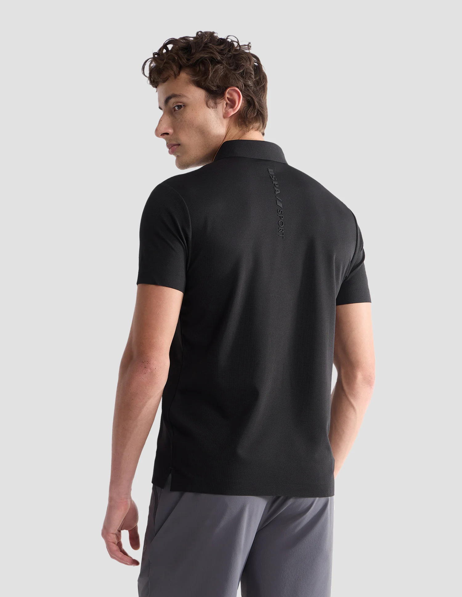 Textured Slim Fit Active Polo Shirt - Image 5