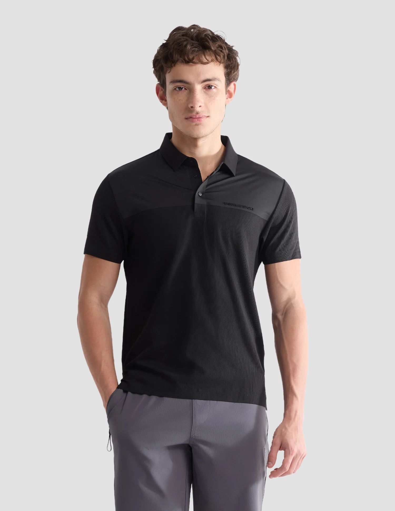 Textured Slim Fit Active Polo Shirt - Image 6