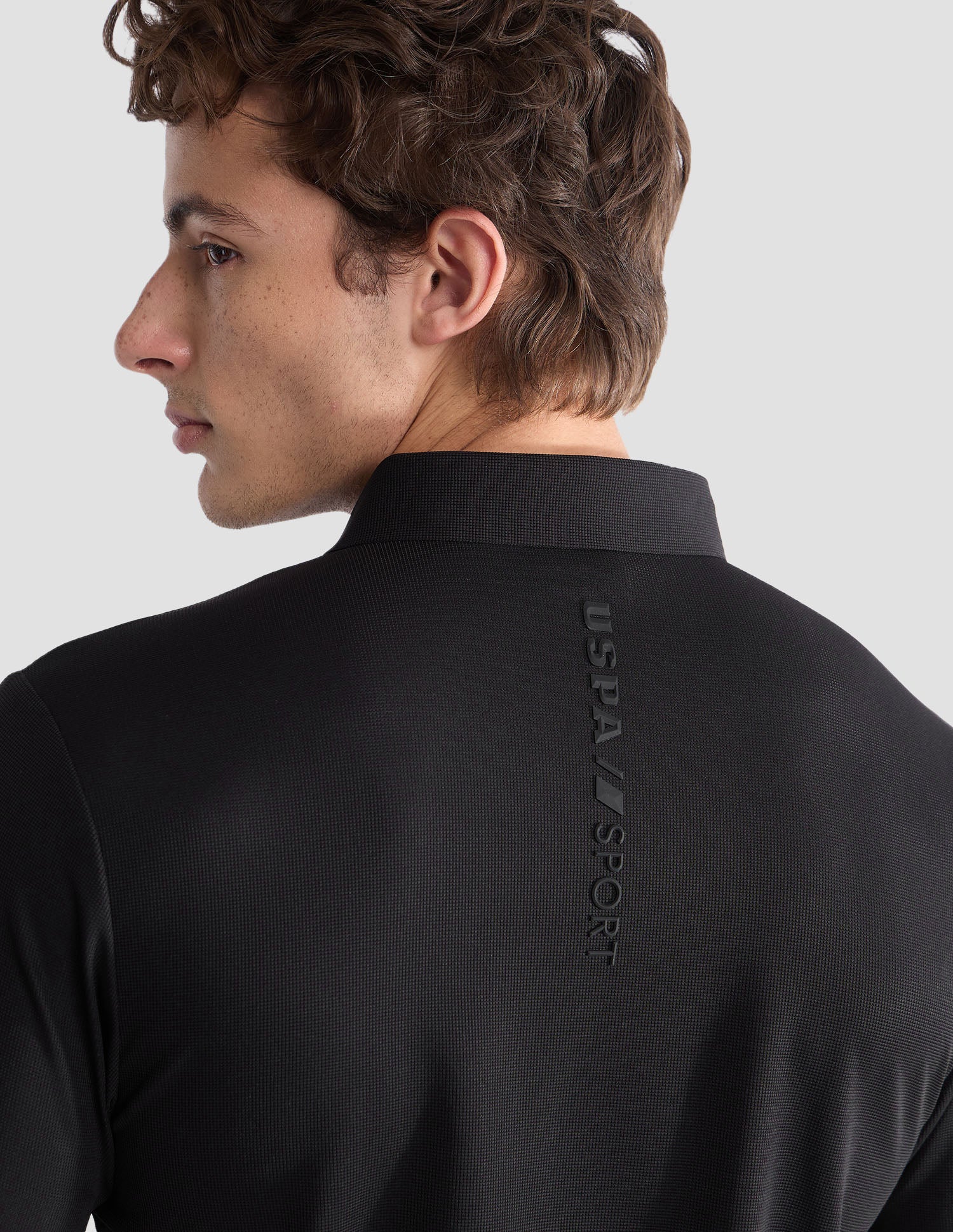 Textured Slim Fit Active Polo Shirt - Image 8