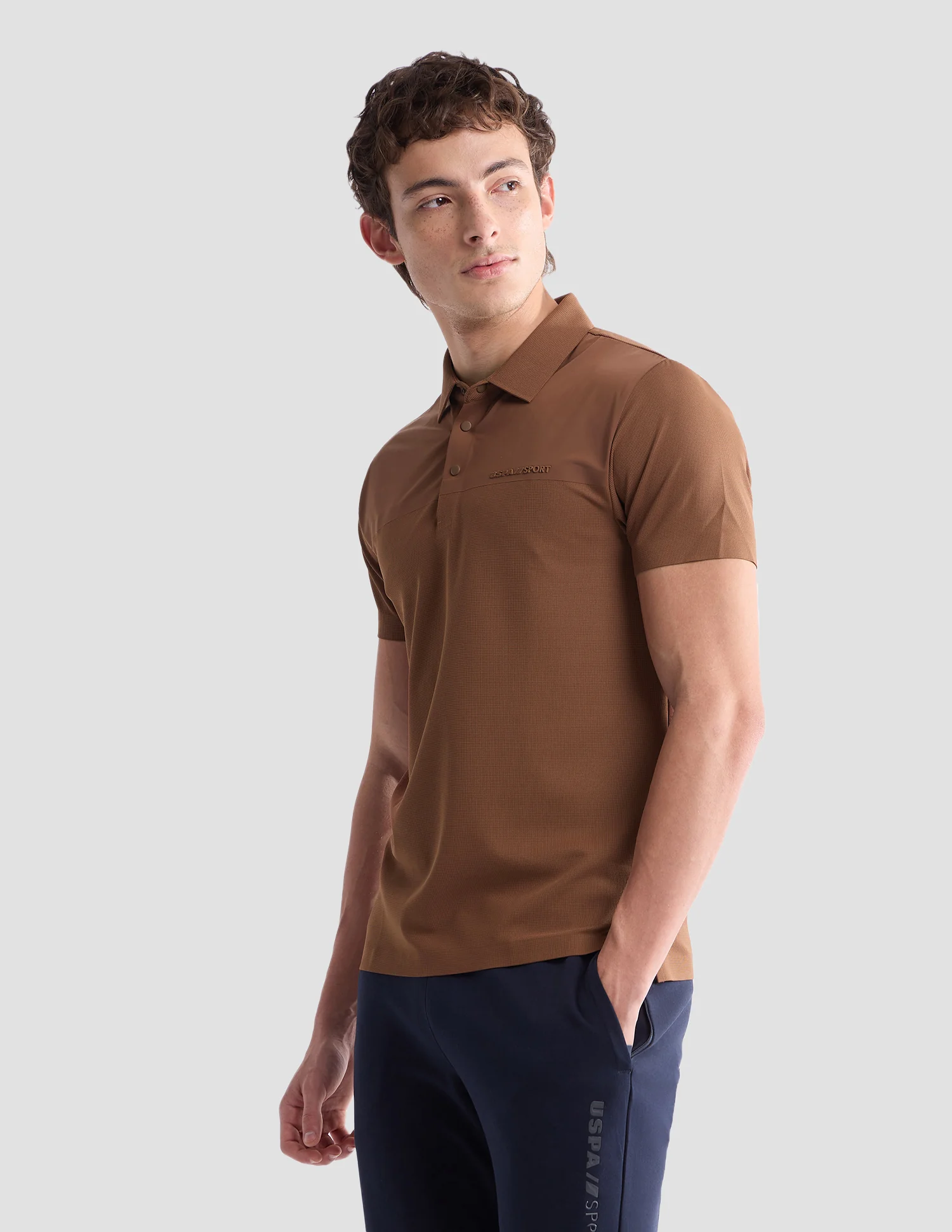 Textured Slim Fit Active Polo Shirt - Image 4
