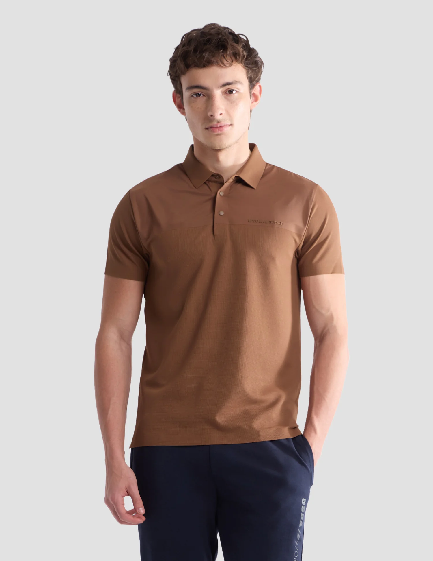 Textured Slim Fit Active Polo Shirt - Image 6