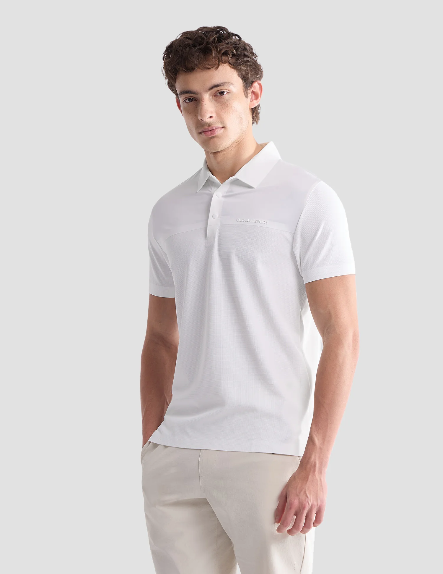 Textured Slim Fit Active Polo Shirt - Image 4