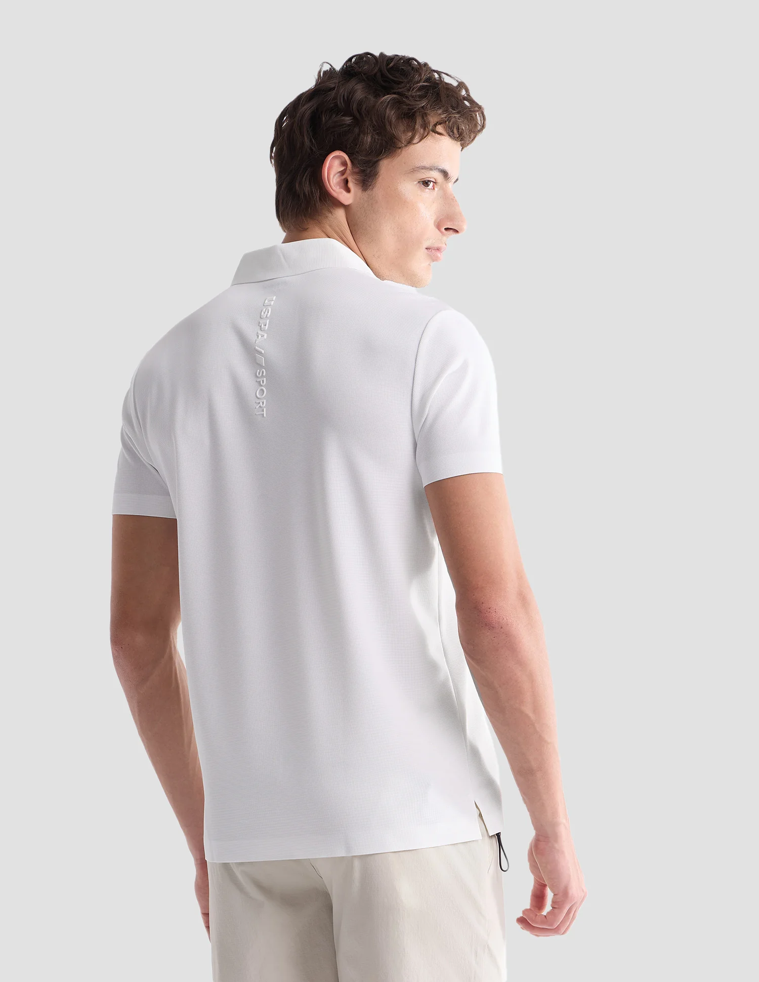 Textured Slim Fit Active Polo Shirt - Image 5