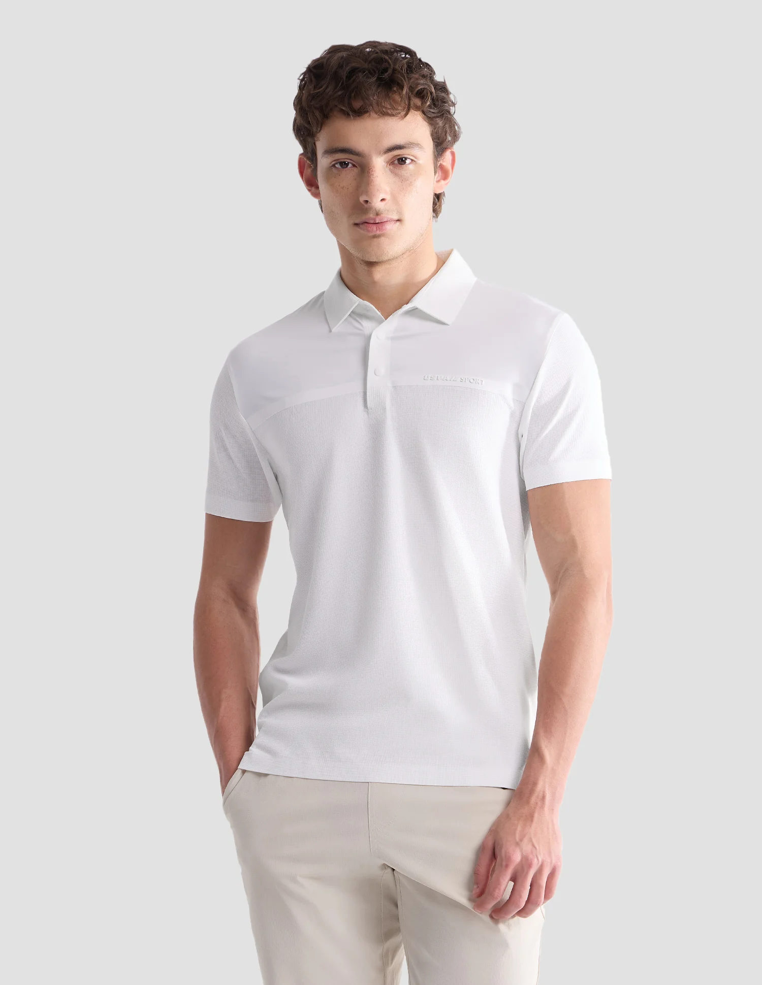 Textured Slim Fit Active Polo Shirt - Image 6