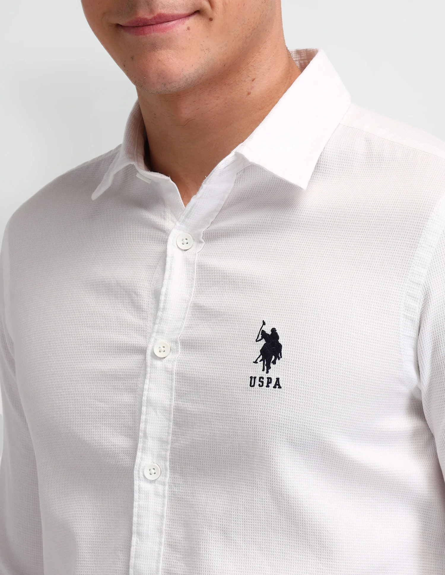 Textured Slim Fit Cotton Shirt - Image 7
