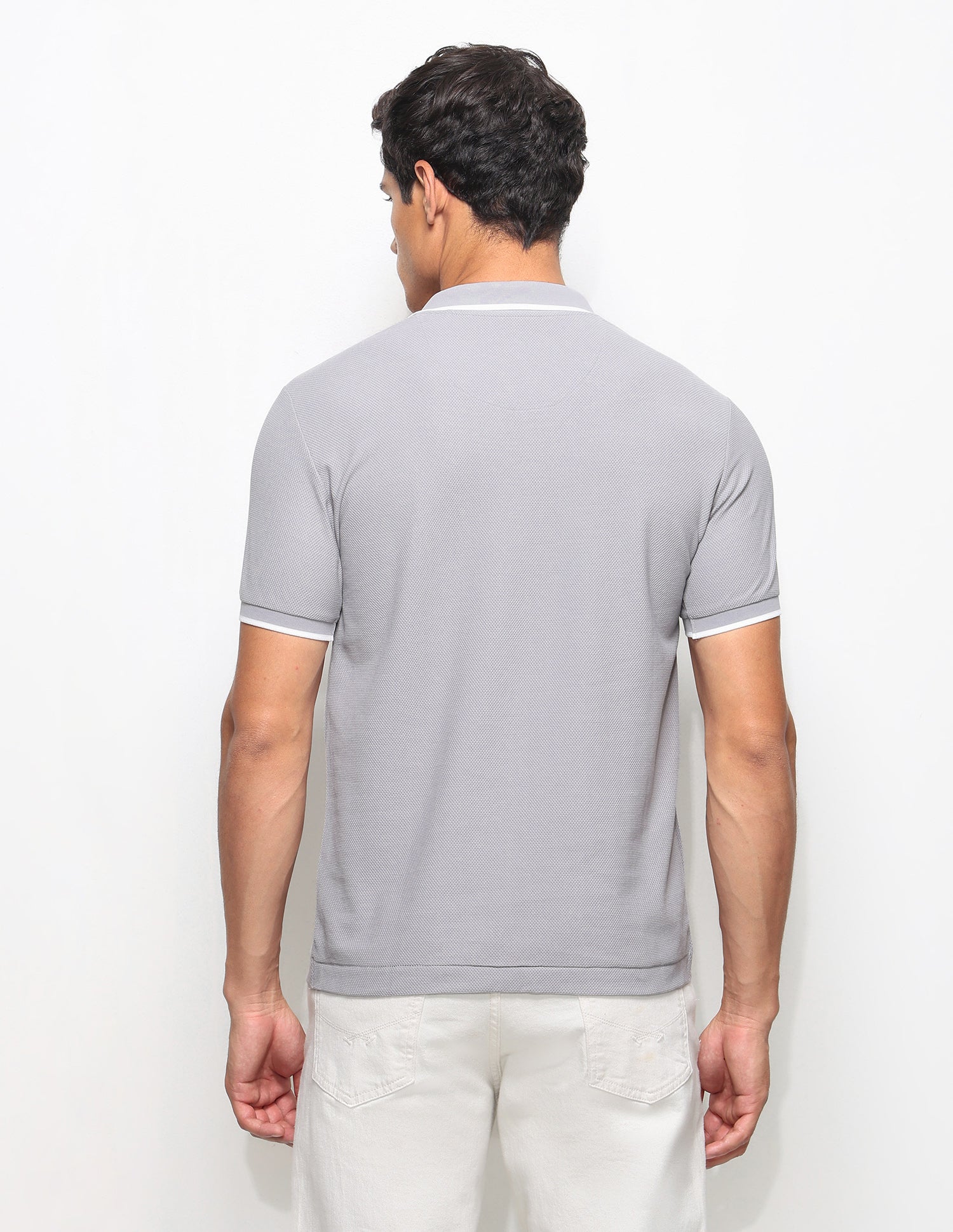 Textured Slim Fit Polo Shirt - Image 5