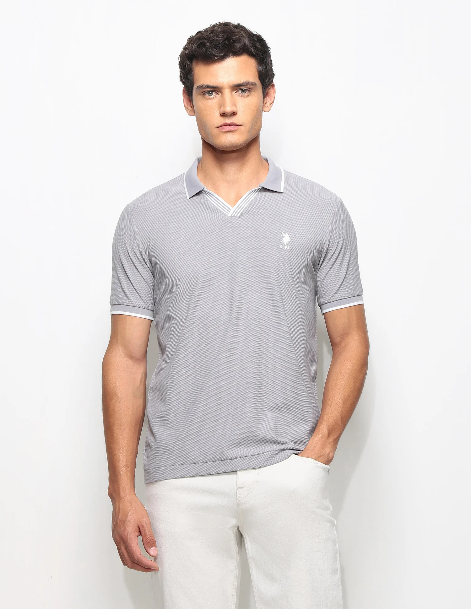 Textured Slim Fit Polo Shirt - Image 6