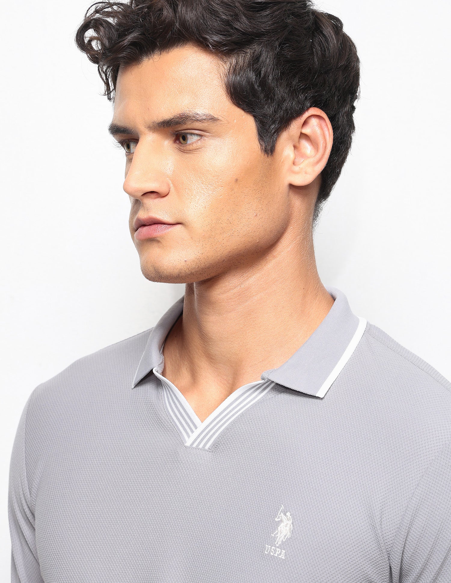 Textured Slim Fit Polo Shirt - Image 7