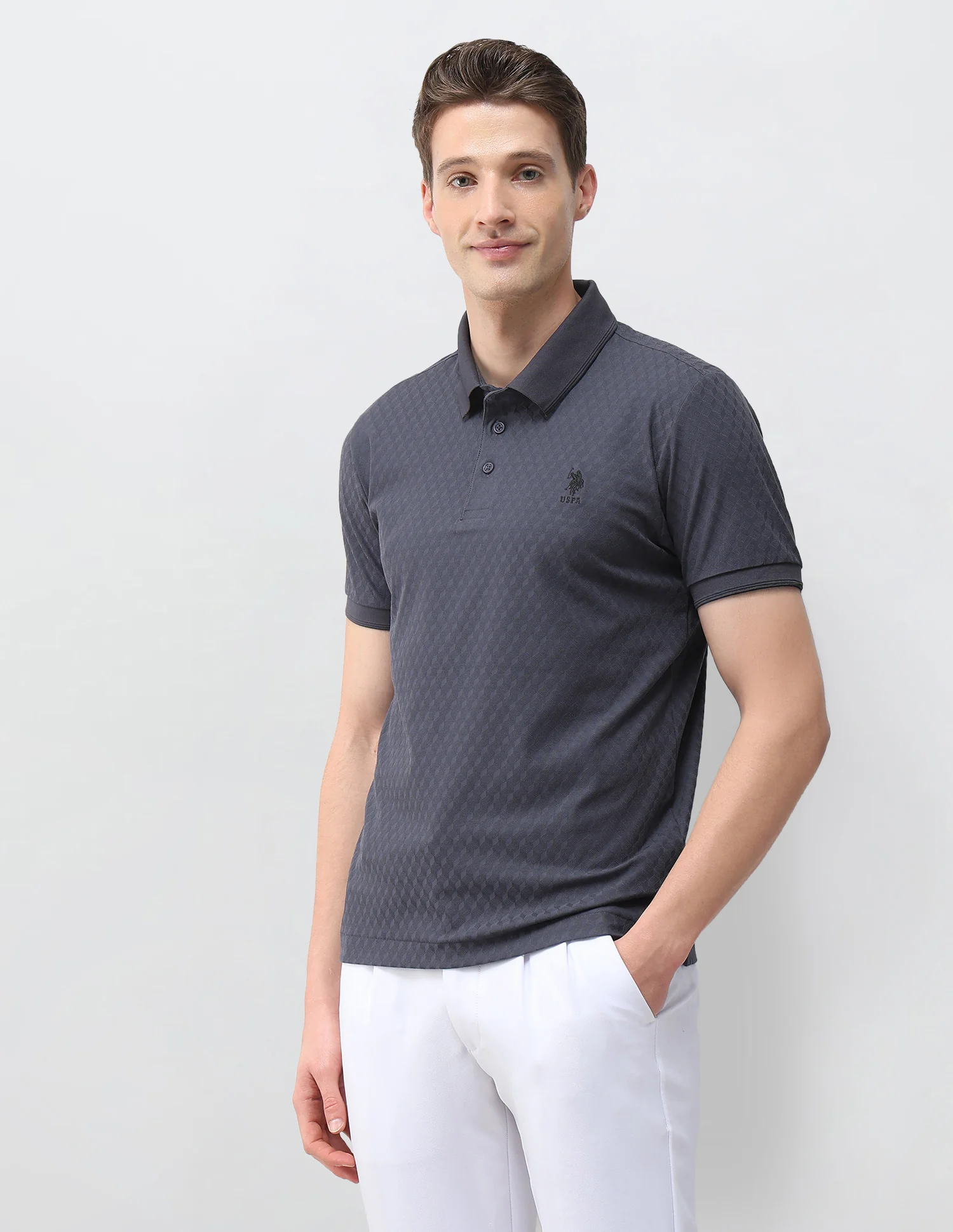 Textured Slim Fit Polo Shirt - Image 4