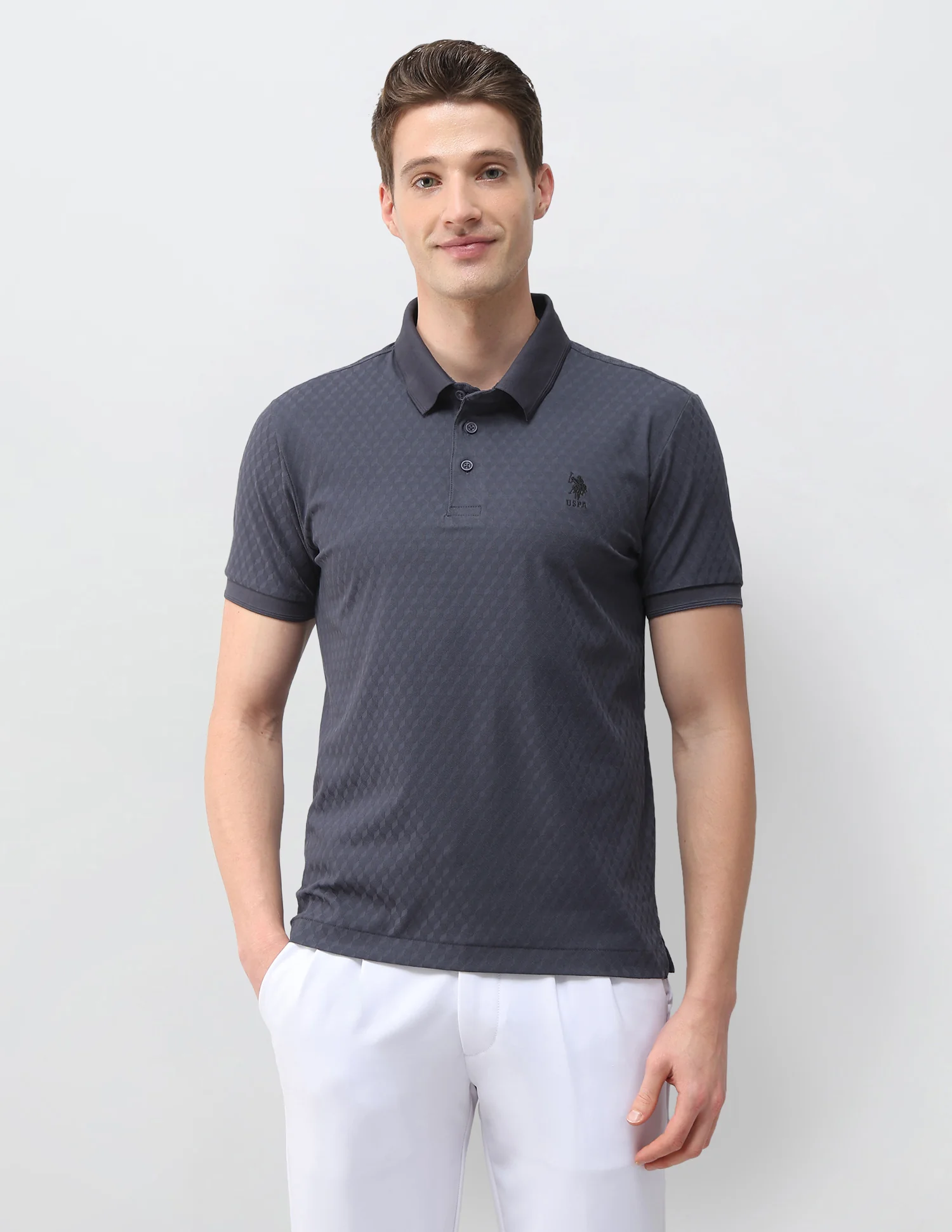 Textured Slim Fit Polo Shirt - Image 6