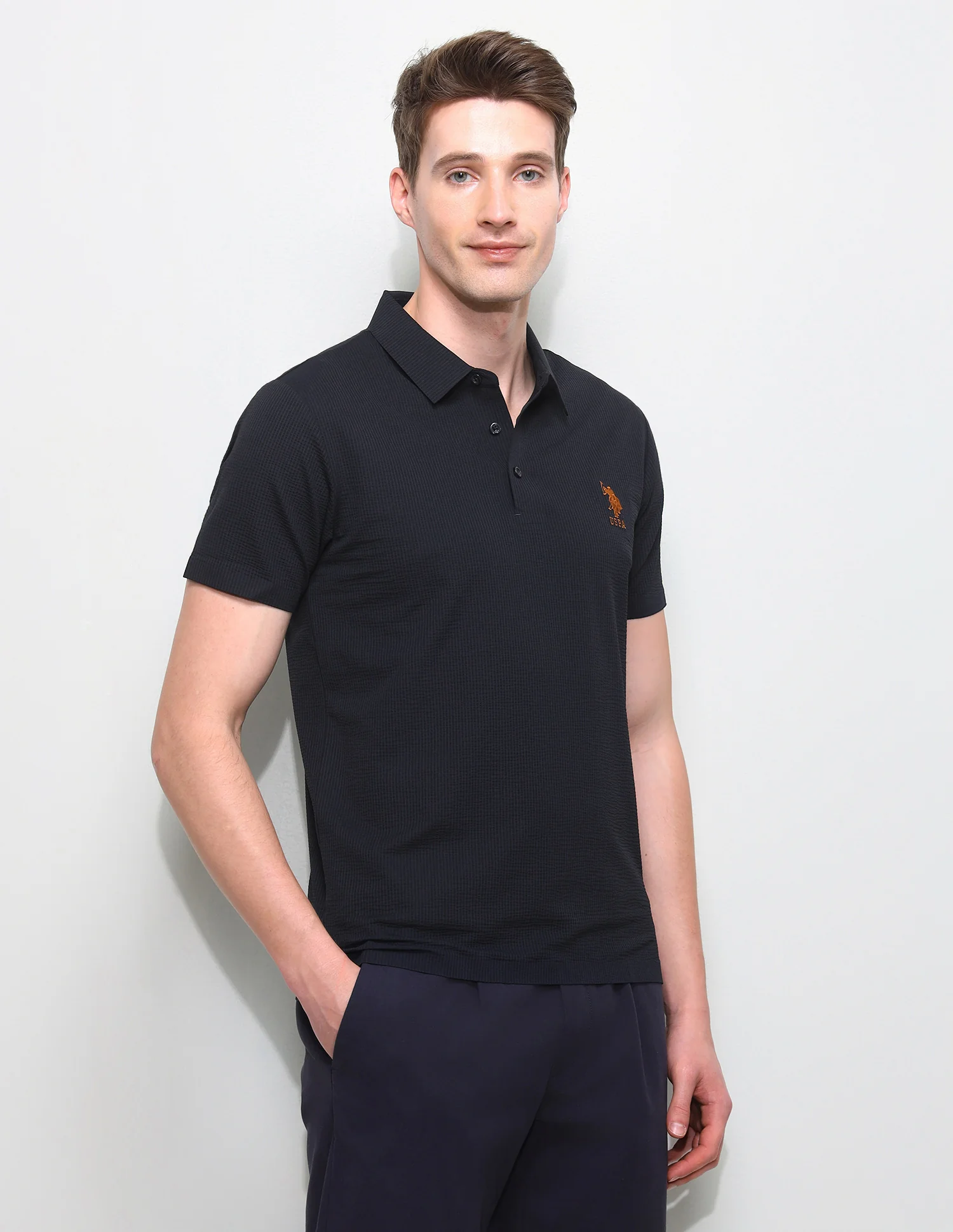 Textured Slim Fit Polo Shirt - Image 4