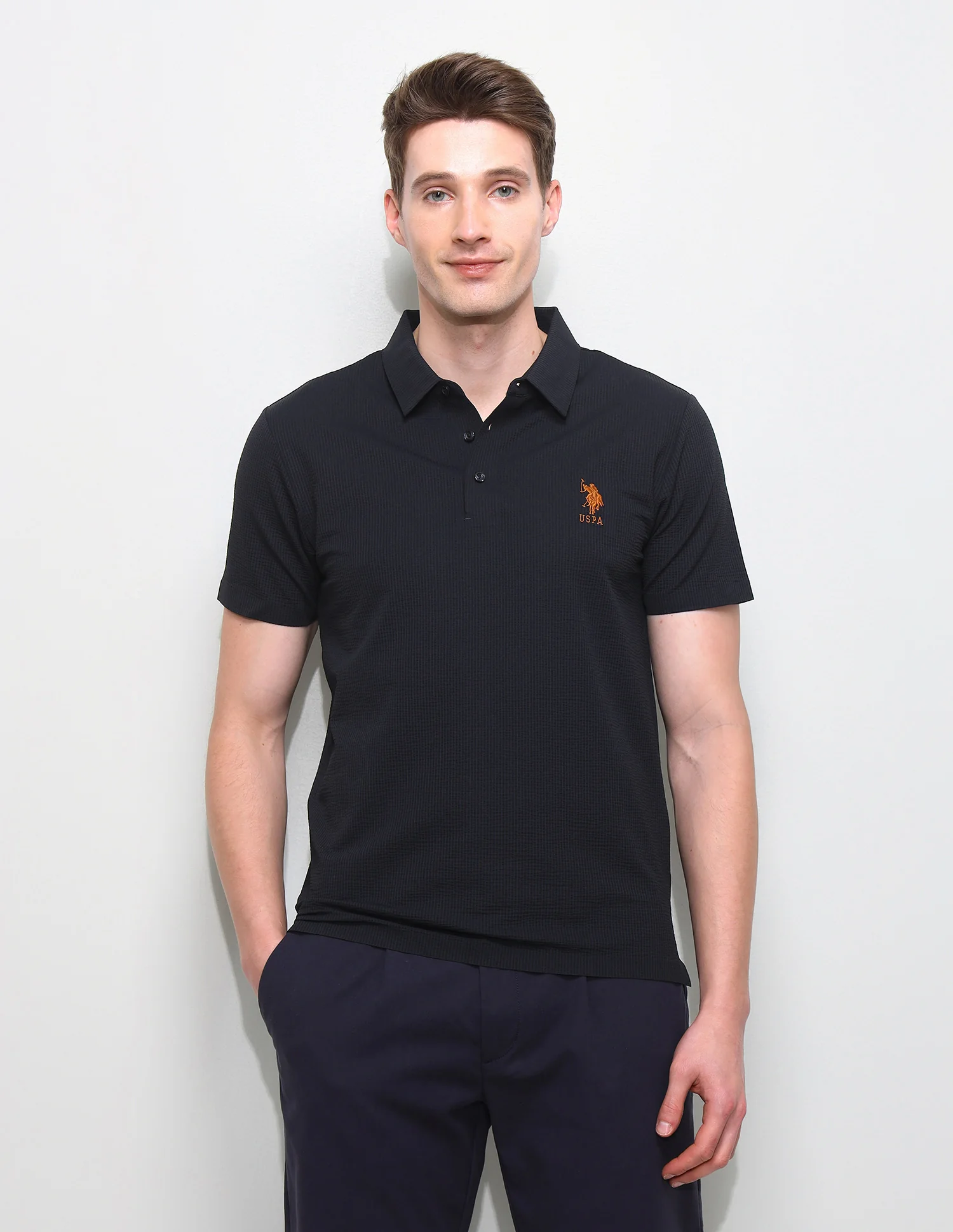 Textured Slim Fit Polo Shirt - Image 6