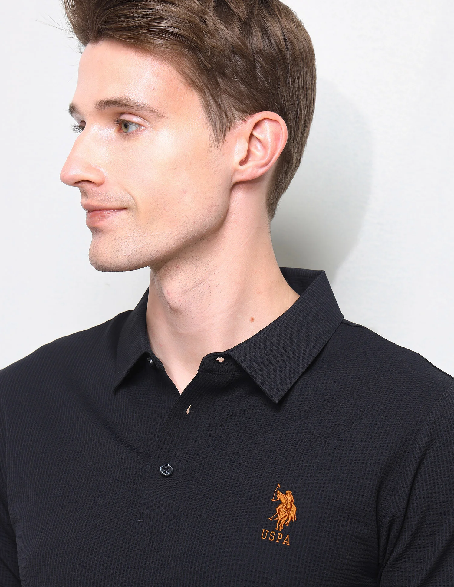 Textured Slim Fit Polo Shirt - Image 7
