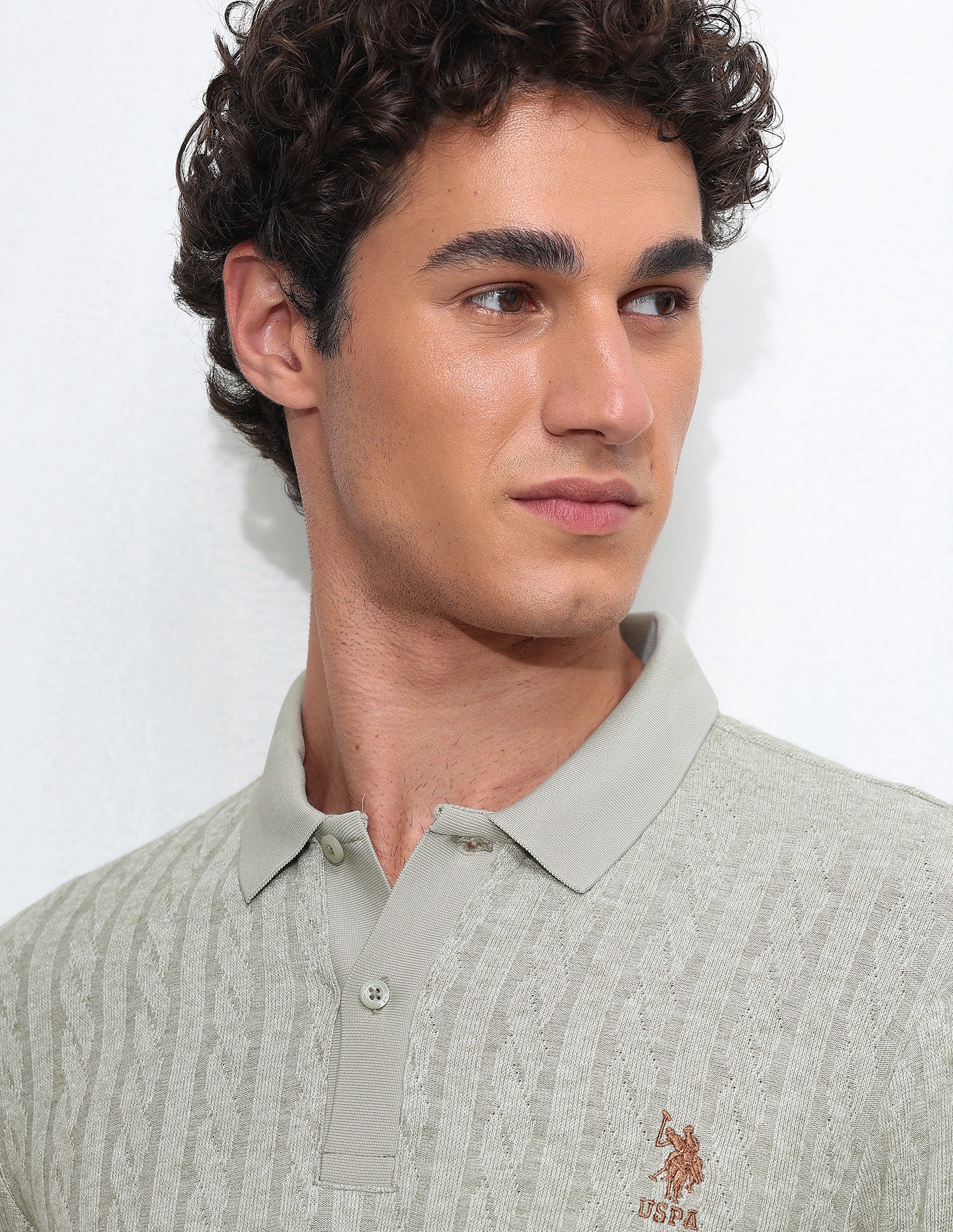 Textured Slim Fit Polo Shirt - Image 7