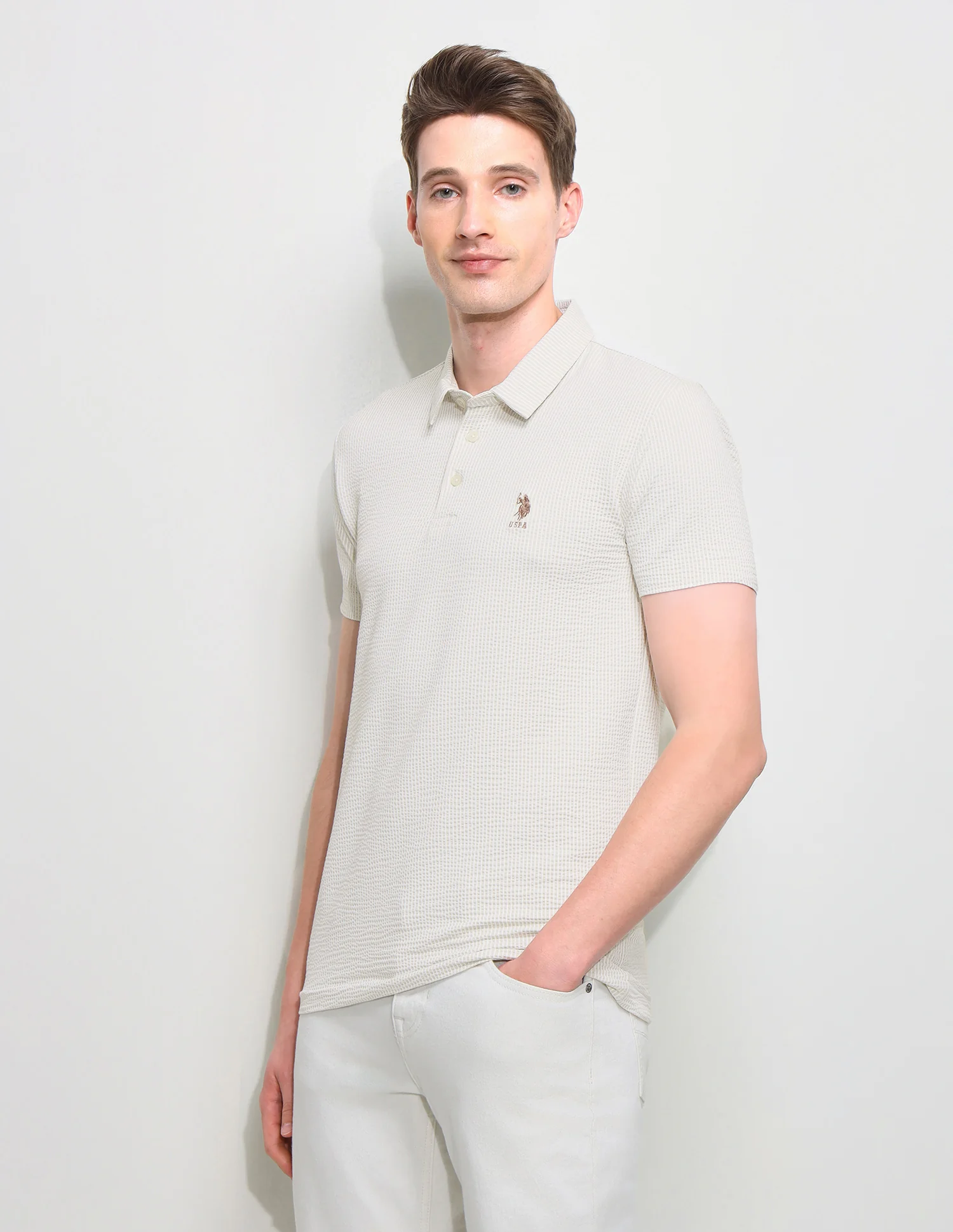 Textured Slim Fit Polo Shirt - Image 4