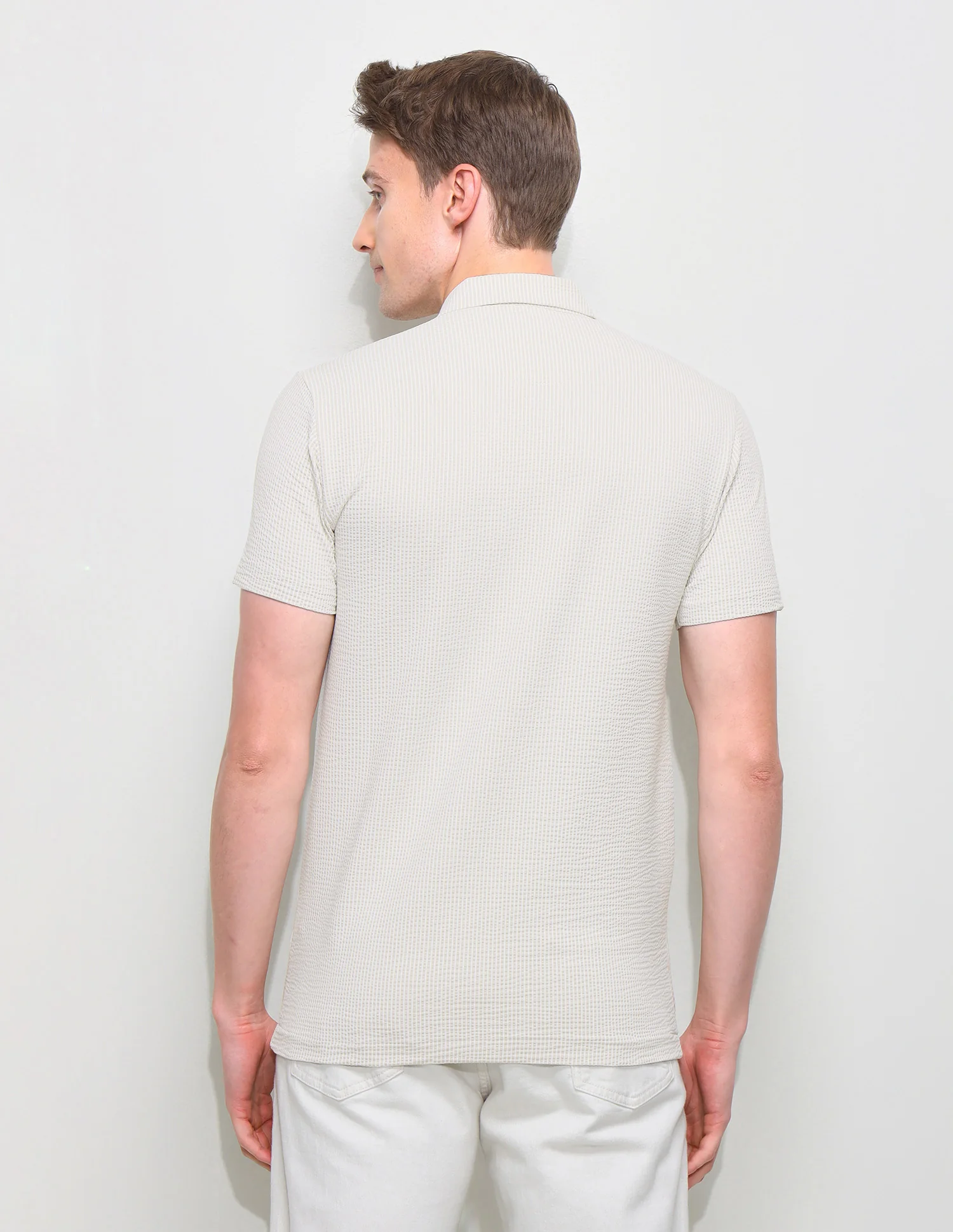 Textured Slim Fit Polo Shirt - Image 5