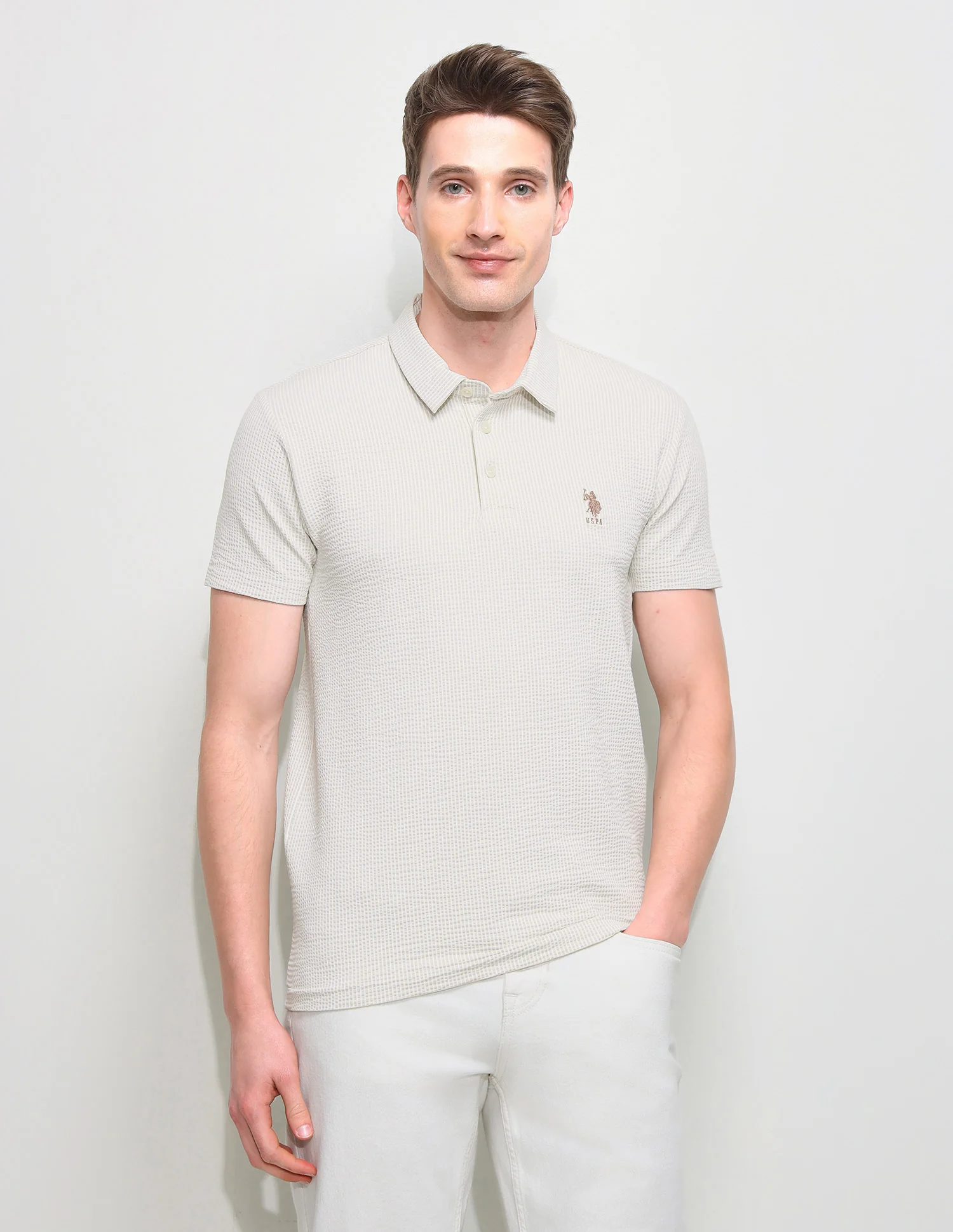 Textured Slim Fit Polo Shirt - Image 6