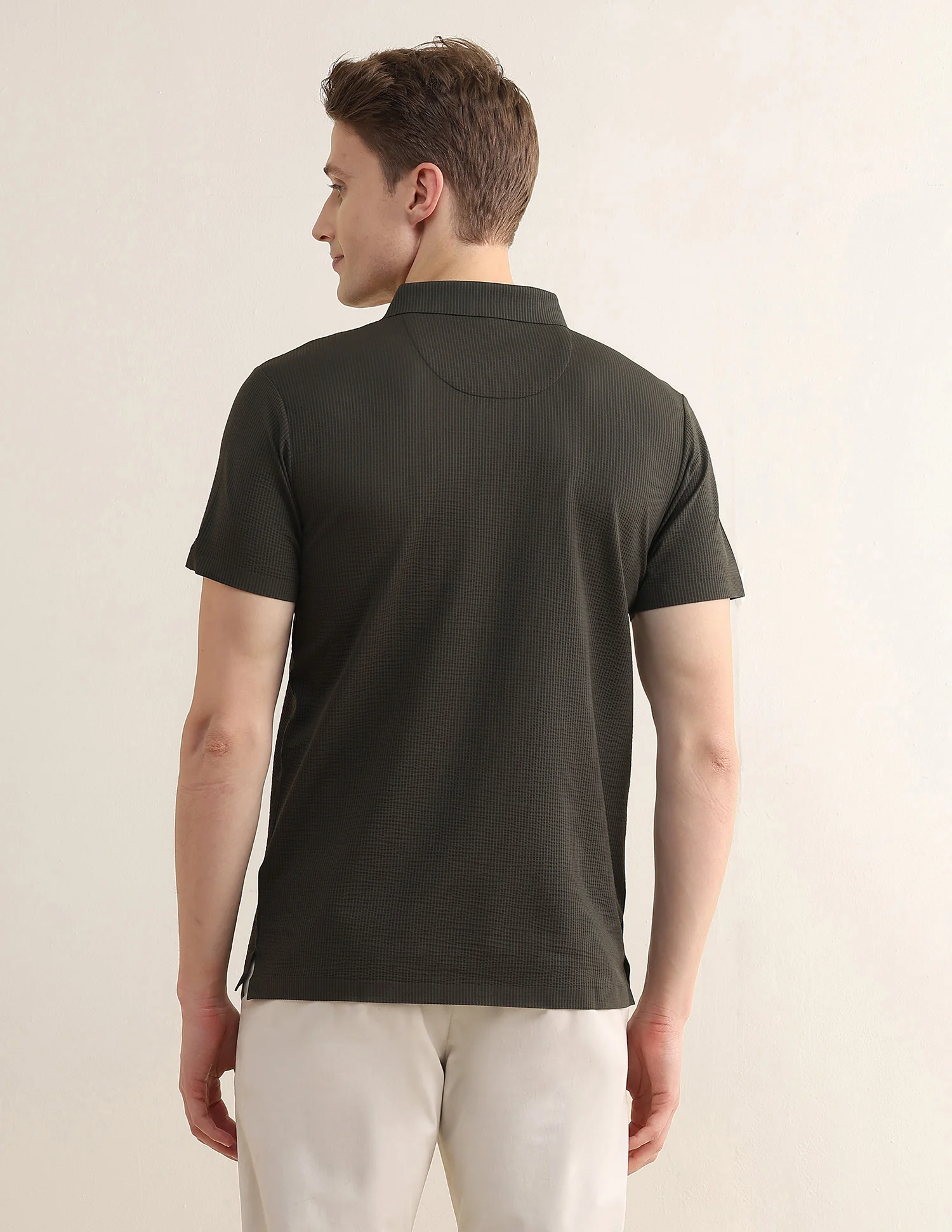 Textured Slim Fit Polo Shirt - Image 5