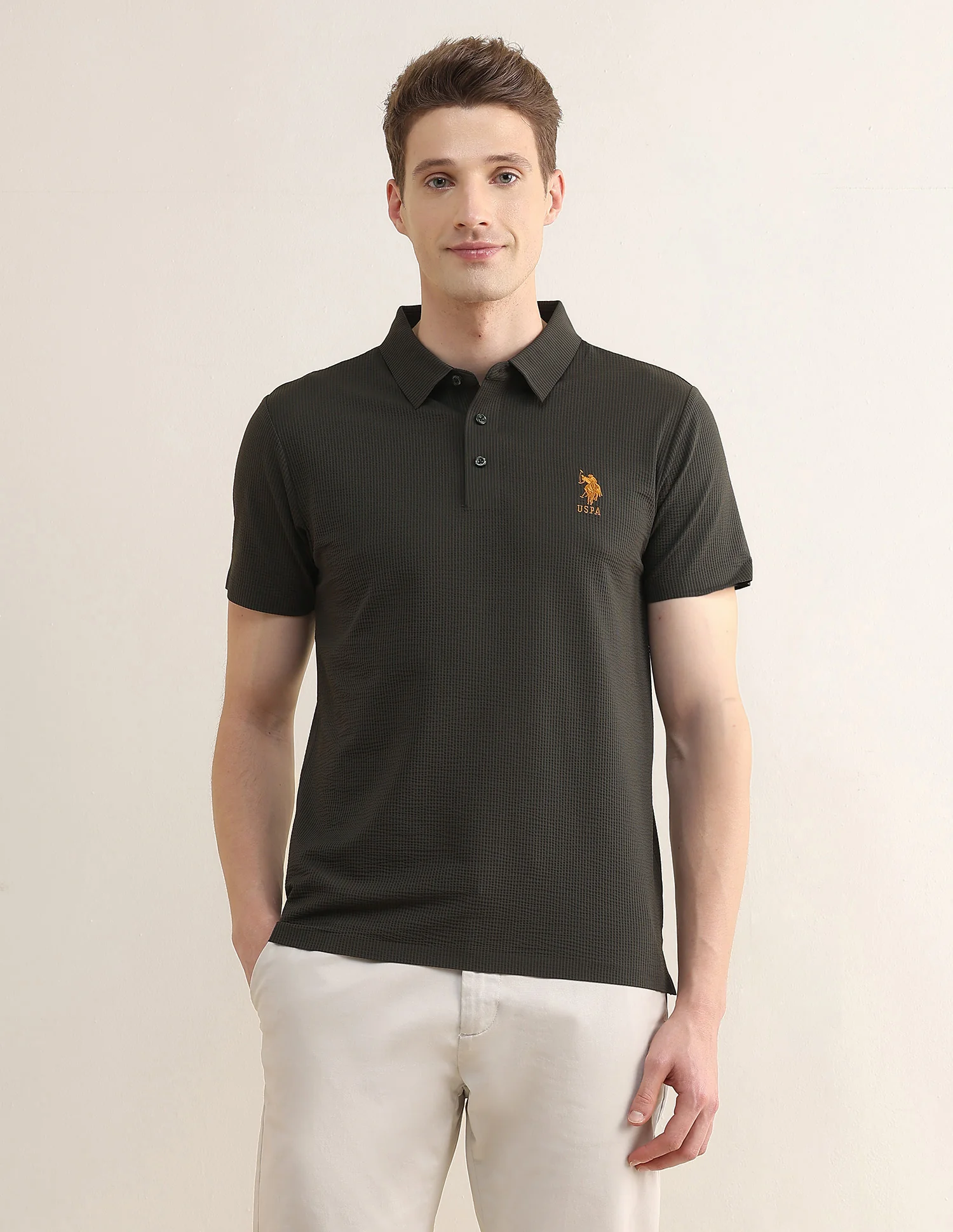 Textured Slim Fit Polo Shirt - Image 6
