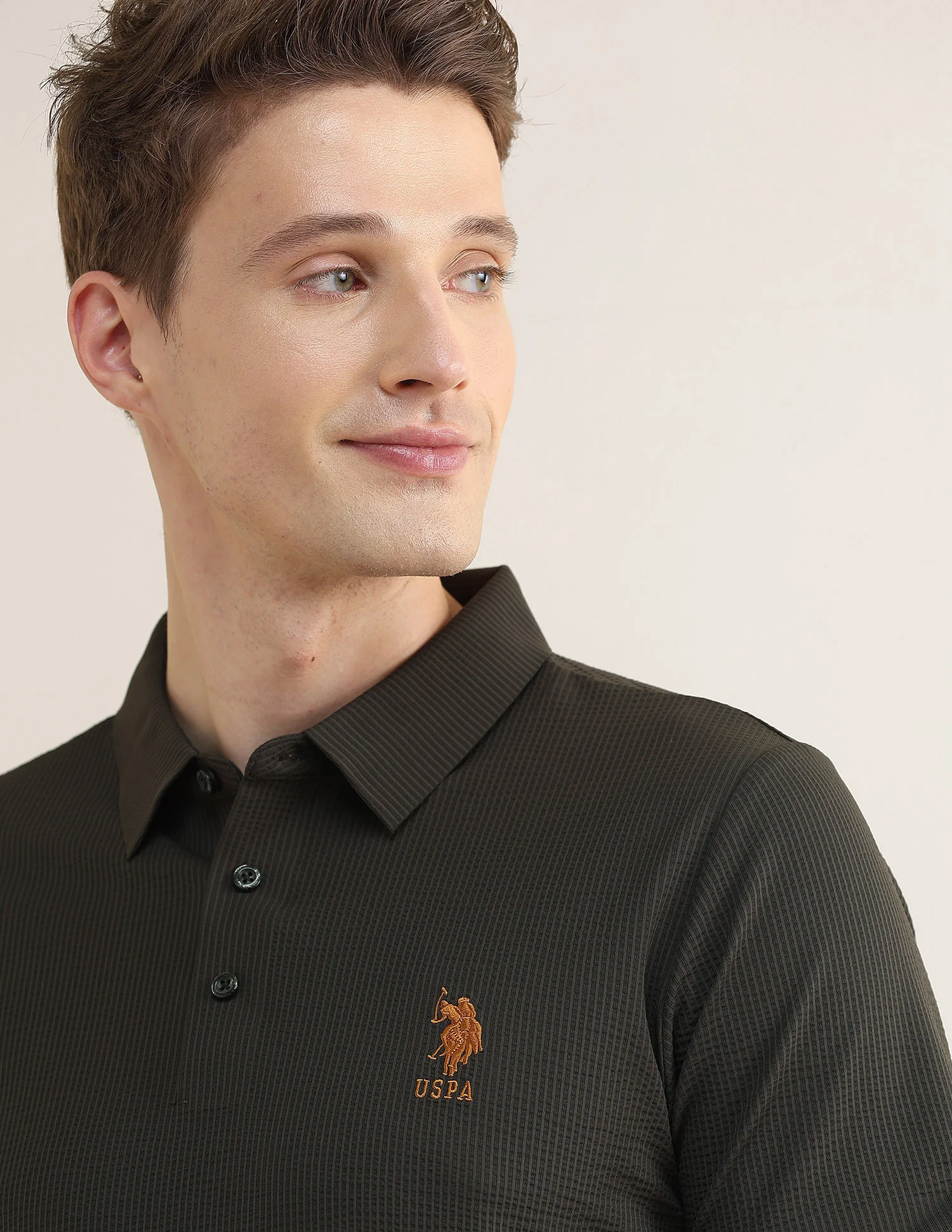 Textured Slim Fit Polo Shirt - Image 7