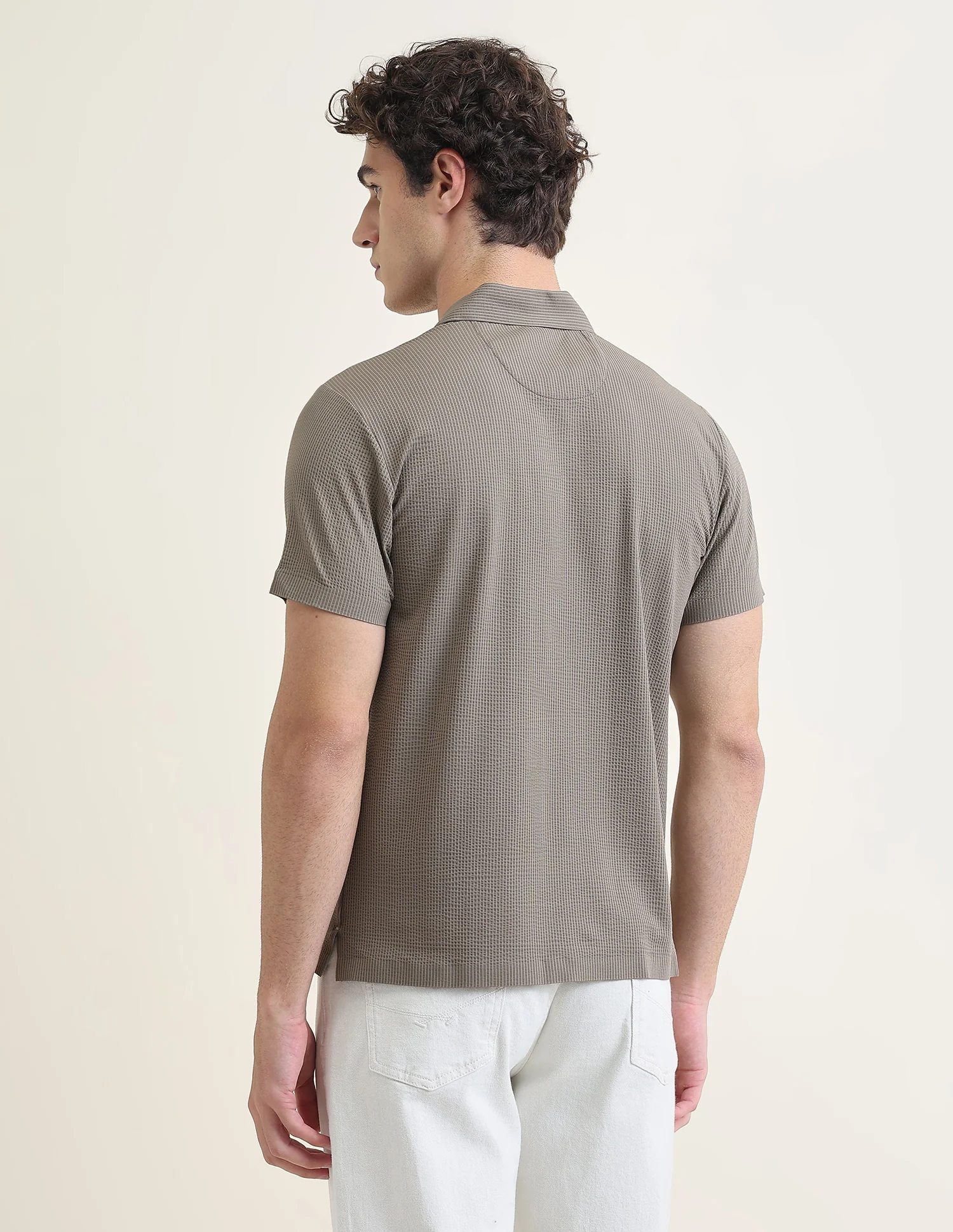 Textured Slim Fit Polo Shirt - Image 5