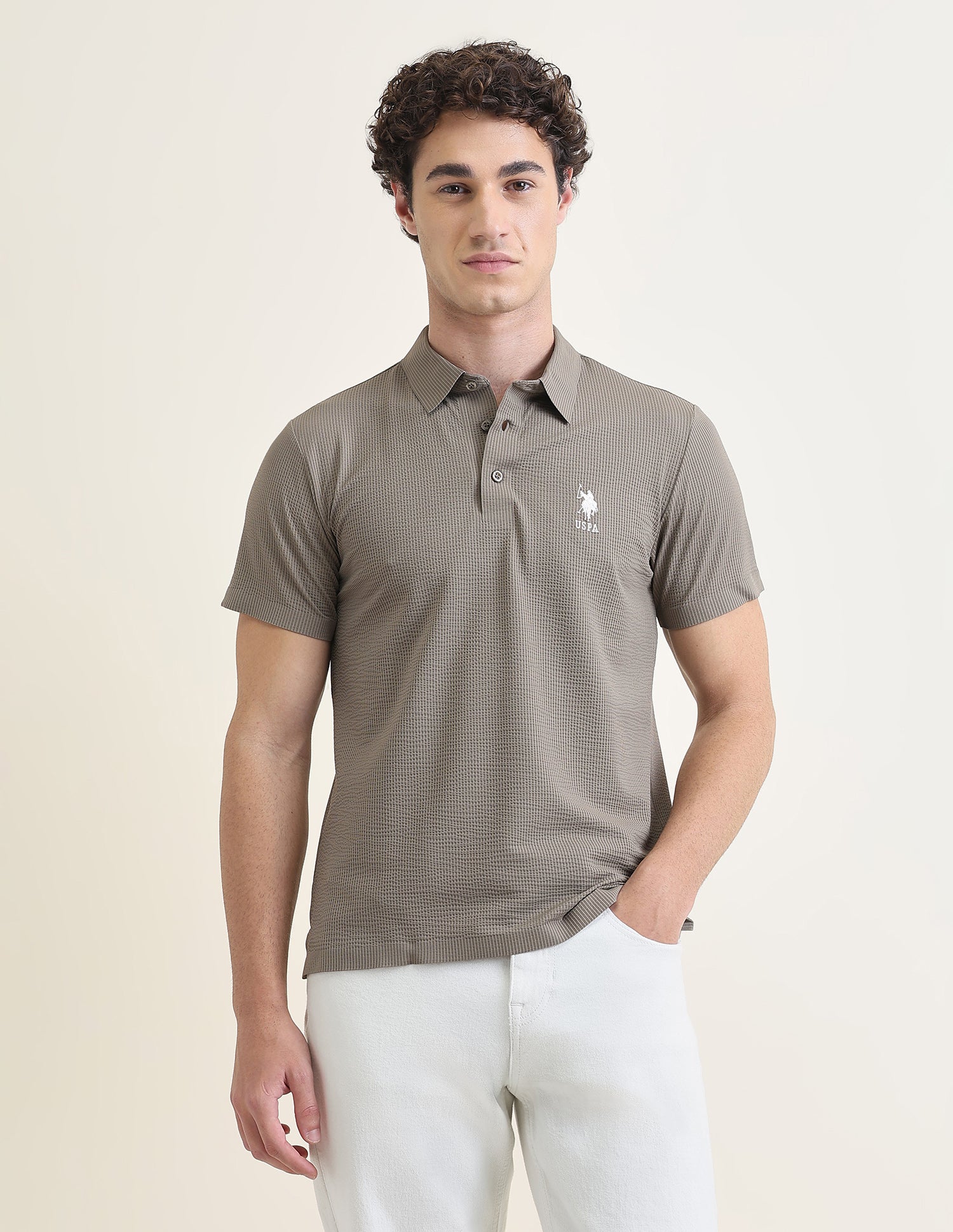 Textured Slim Fit Polo Shirt - Image 6