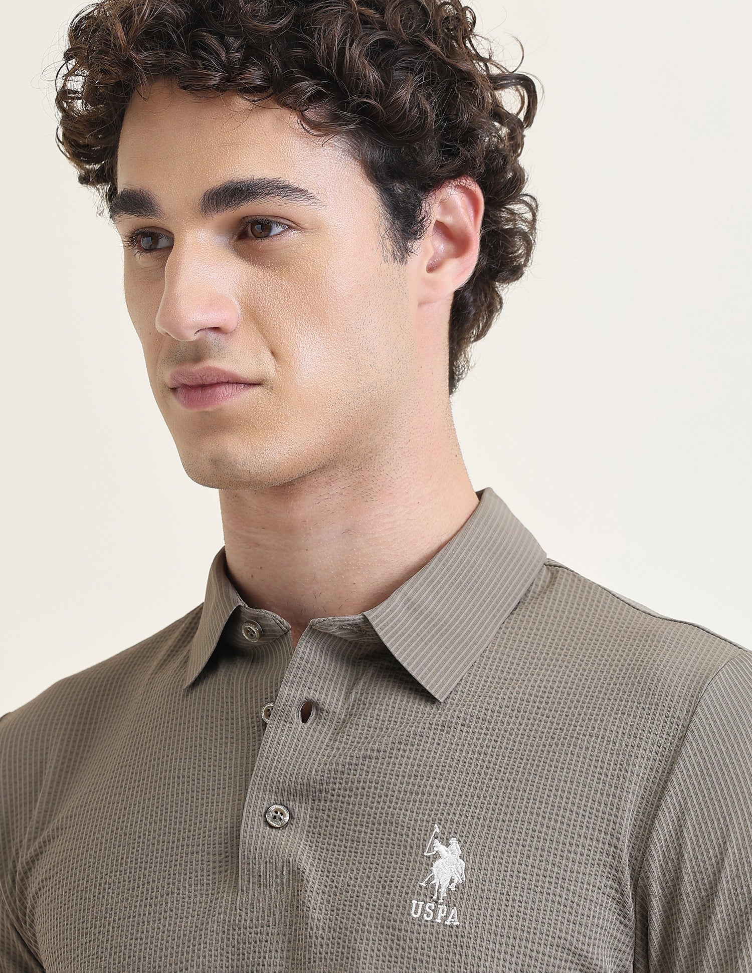Textured Slim Fit Polo Shirt - Image 7
