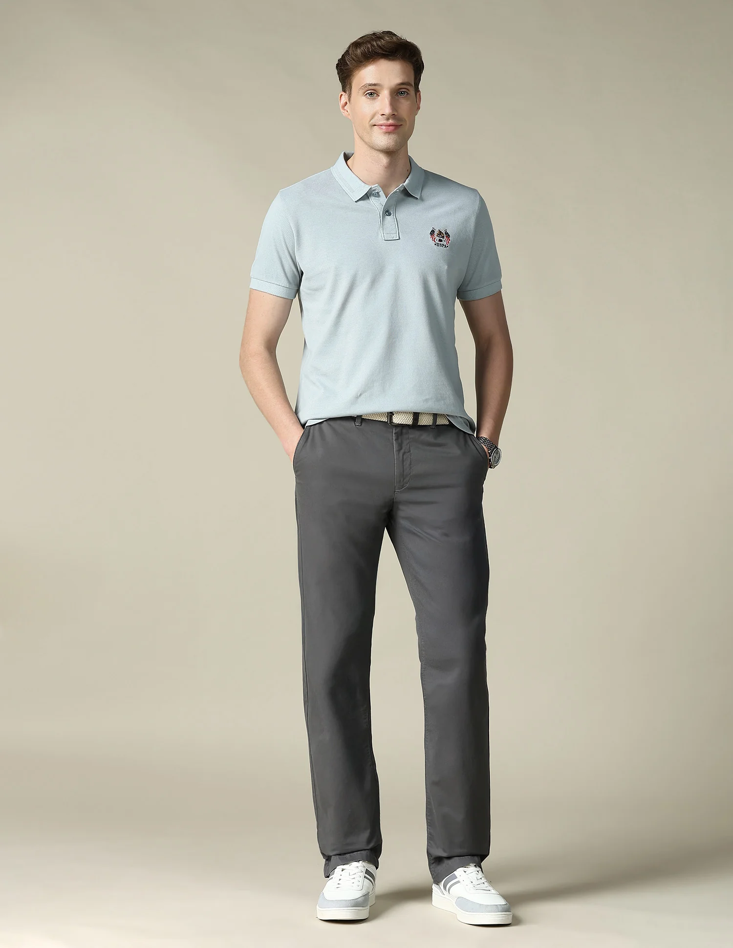 Textured Slim Fit Polo Shirt - Image 3