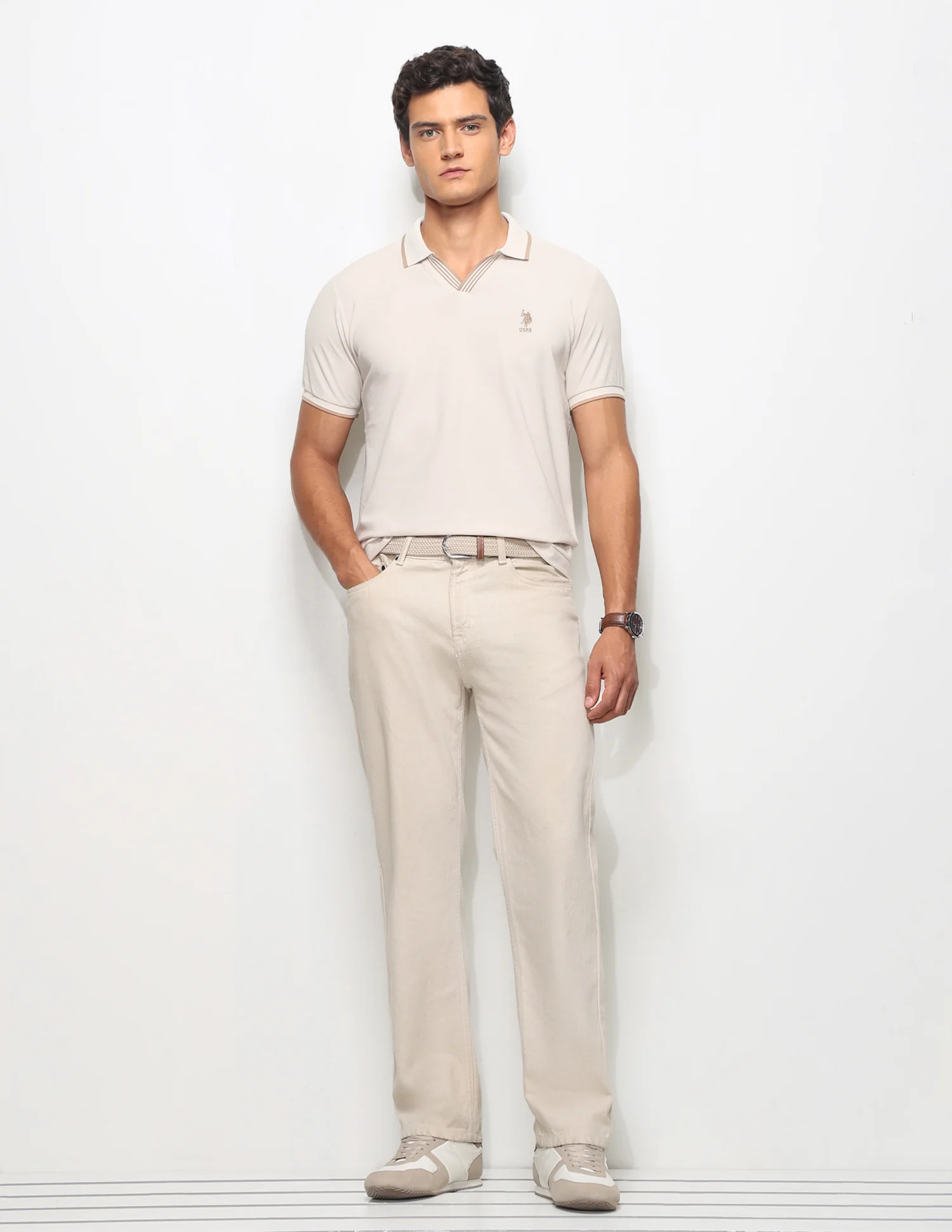 Textured Slim Fit Polo Shirt - Image 3