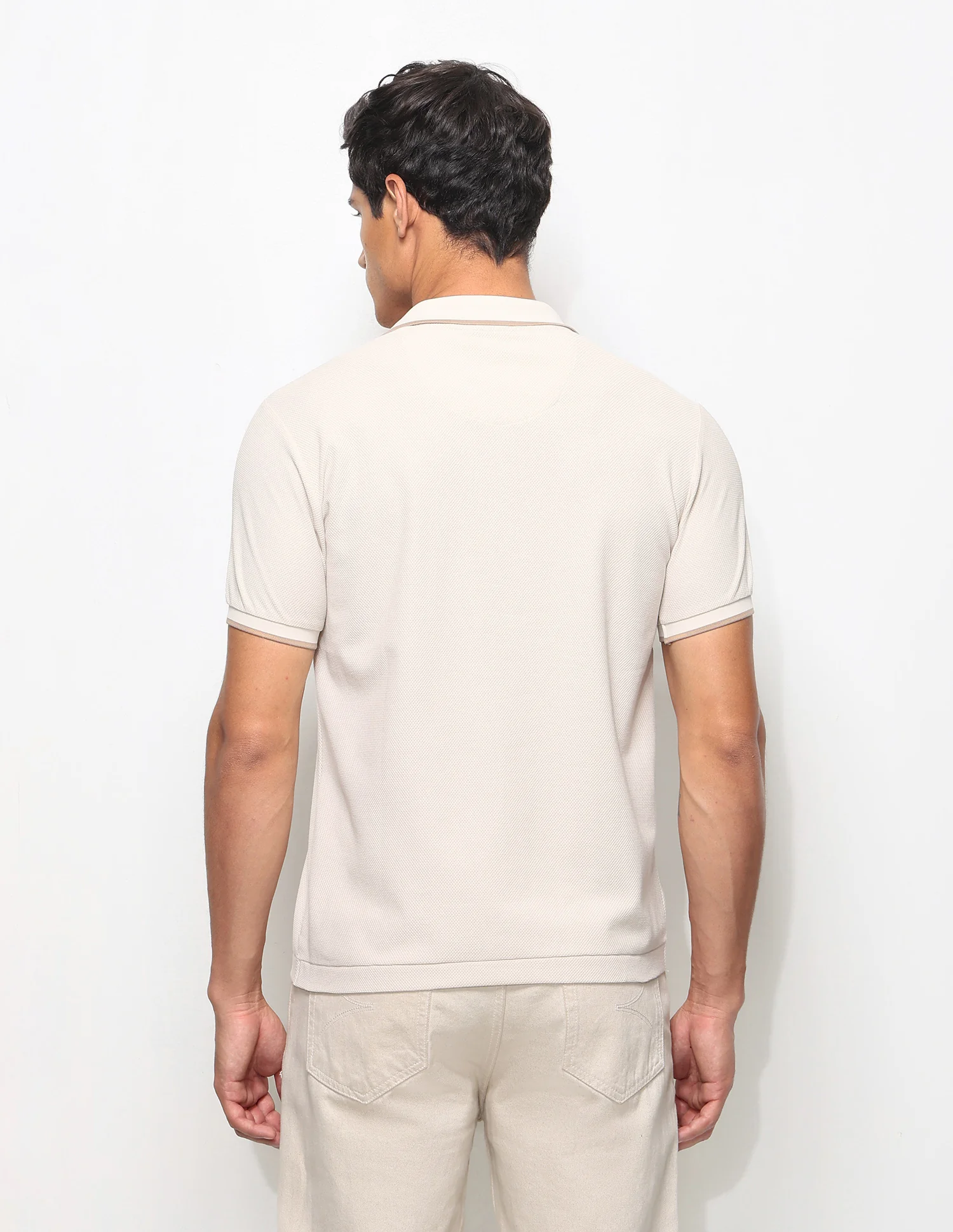 Textured Slim Fit Polo Shirt - Image 5